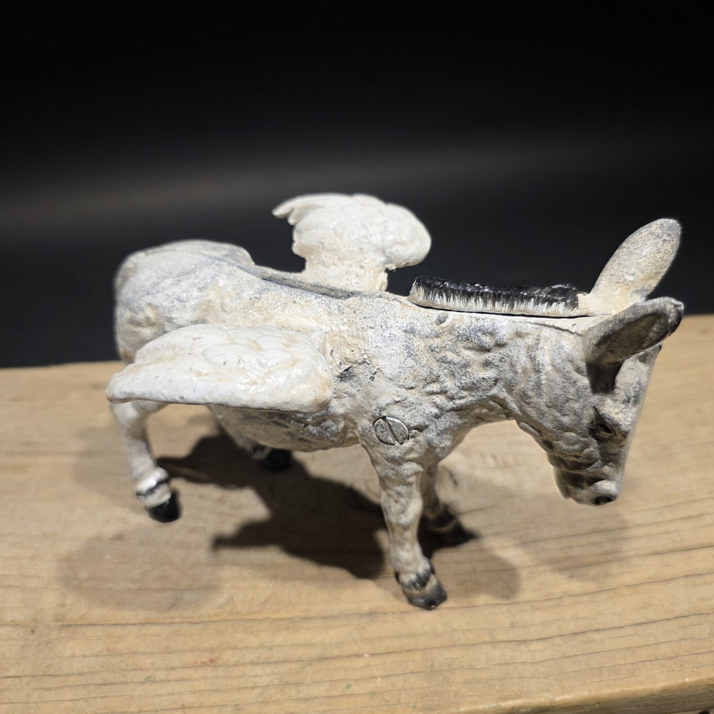 Antique Vintage Style Cast Iron Flying Donkey Coin Bank