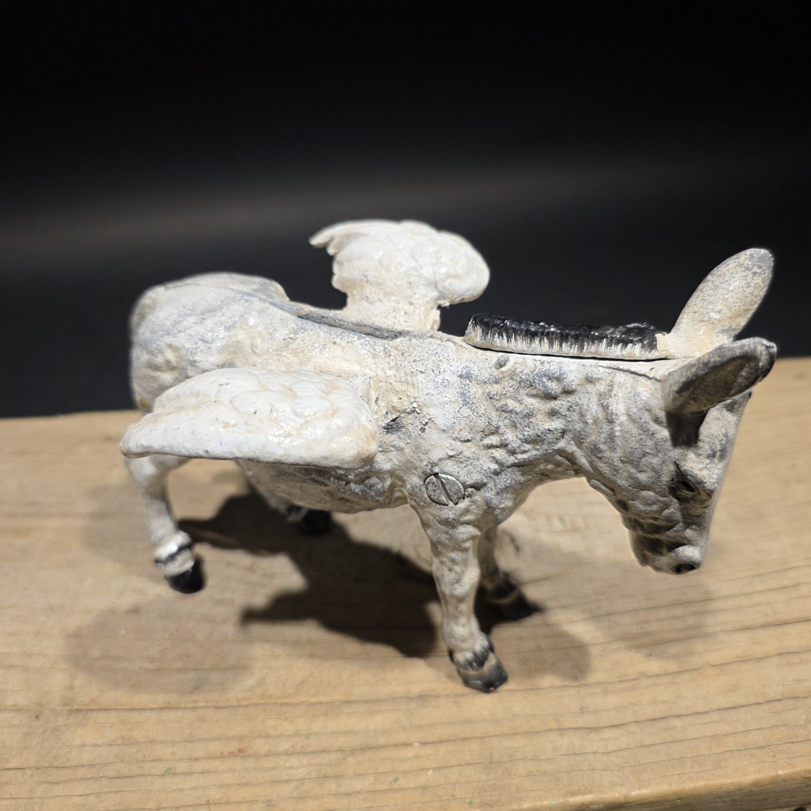 Antique Vintage Style Cast Iron Flying Donkey Coin Bank