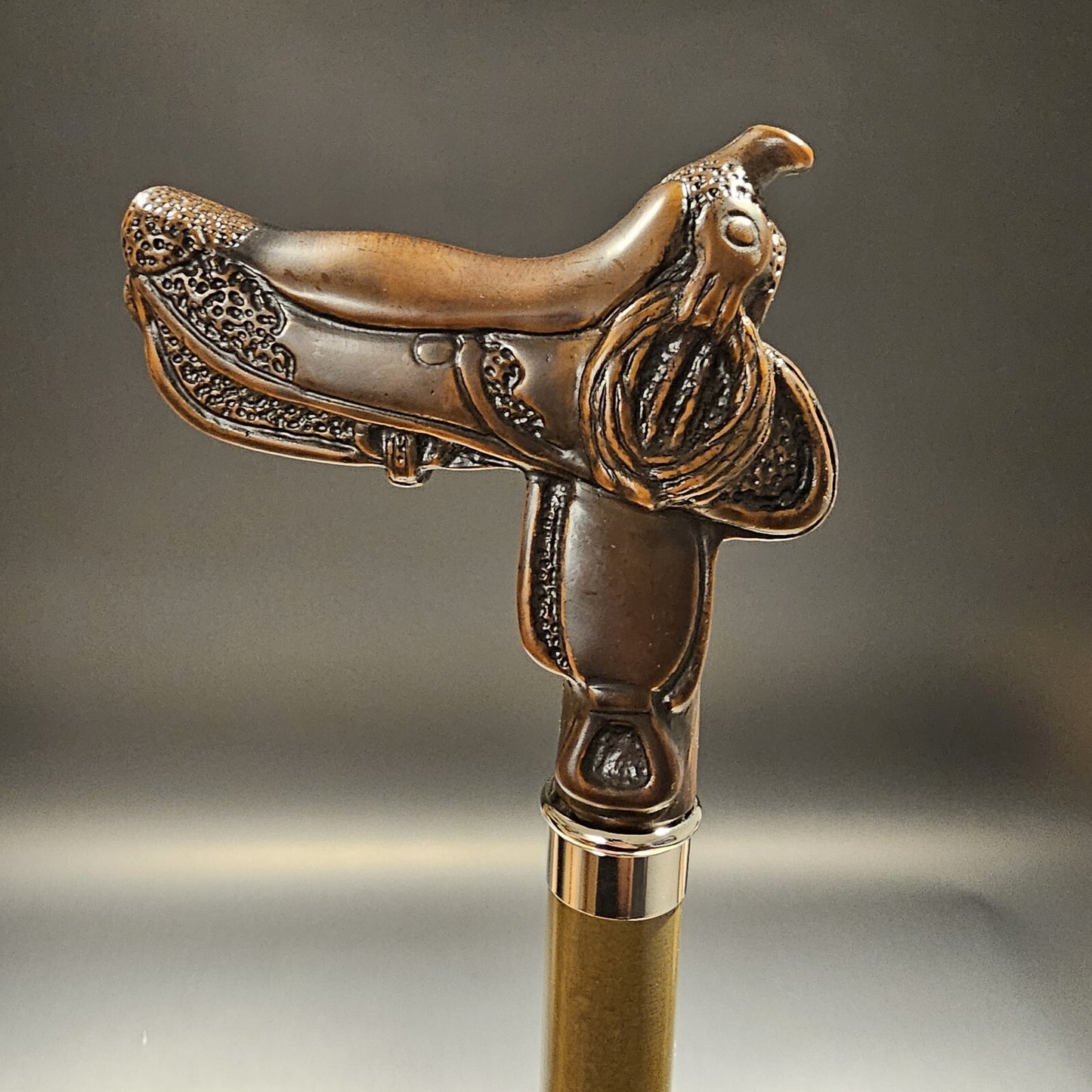 36" Antique Style Cowboy Saddle Derby Walking Stick Cane