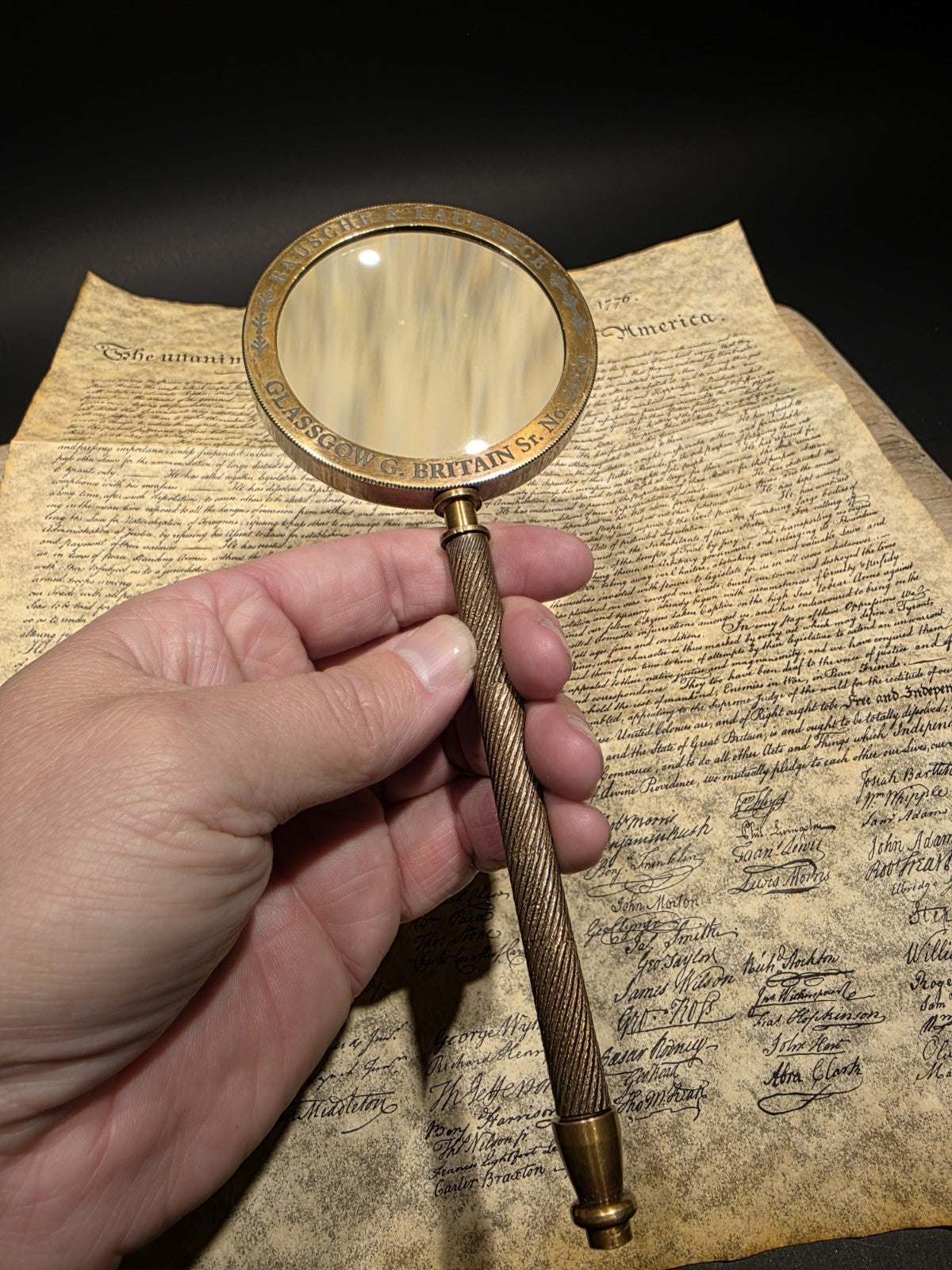 8 1/2" Bausch & Laurance Brass Reading Magnifier – Classic Optical Instrument