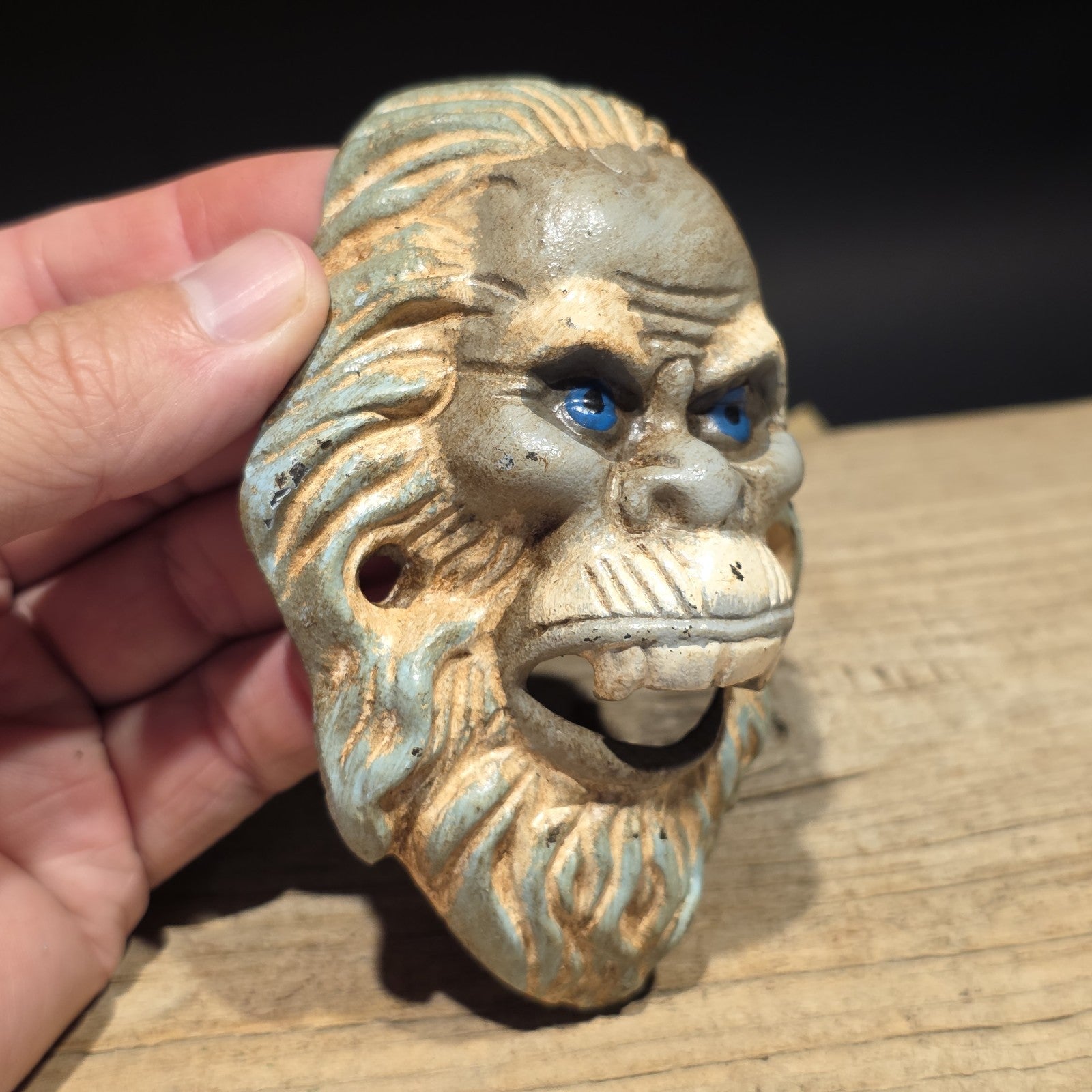 Antique Vintage Style Cast Iron Yeti Sasquatch Wall mount Bottle Opener