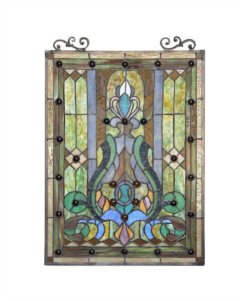 25" Stained Glass Hanging Window Pane Suncatcher