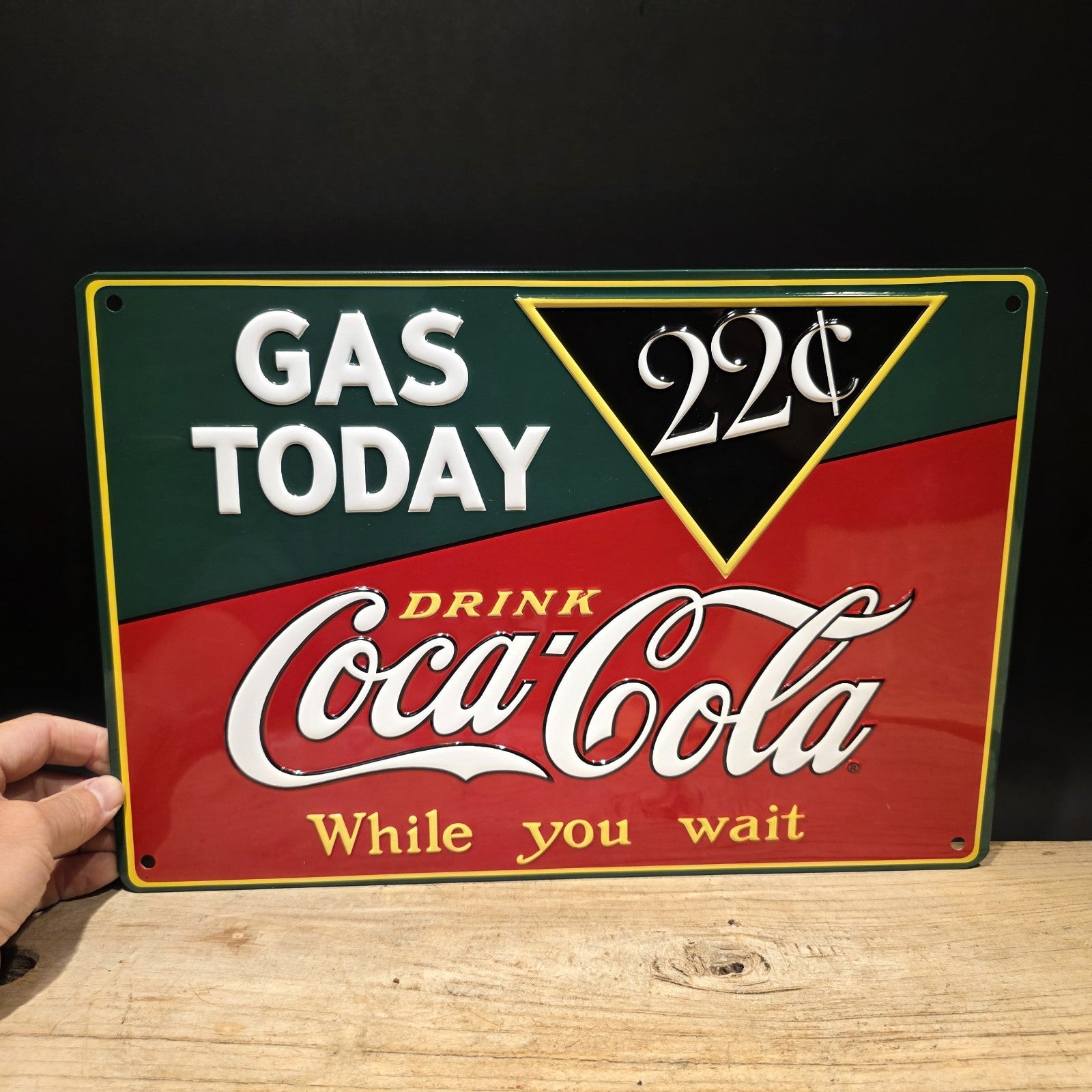 15" Coca-Cola Metal Vintage Style Gas Station Advertising Sign