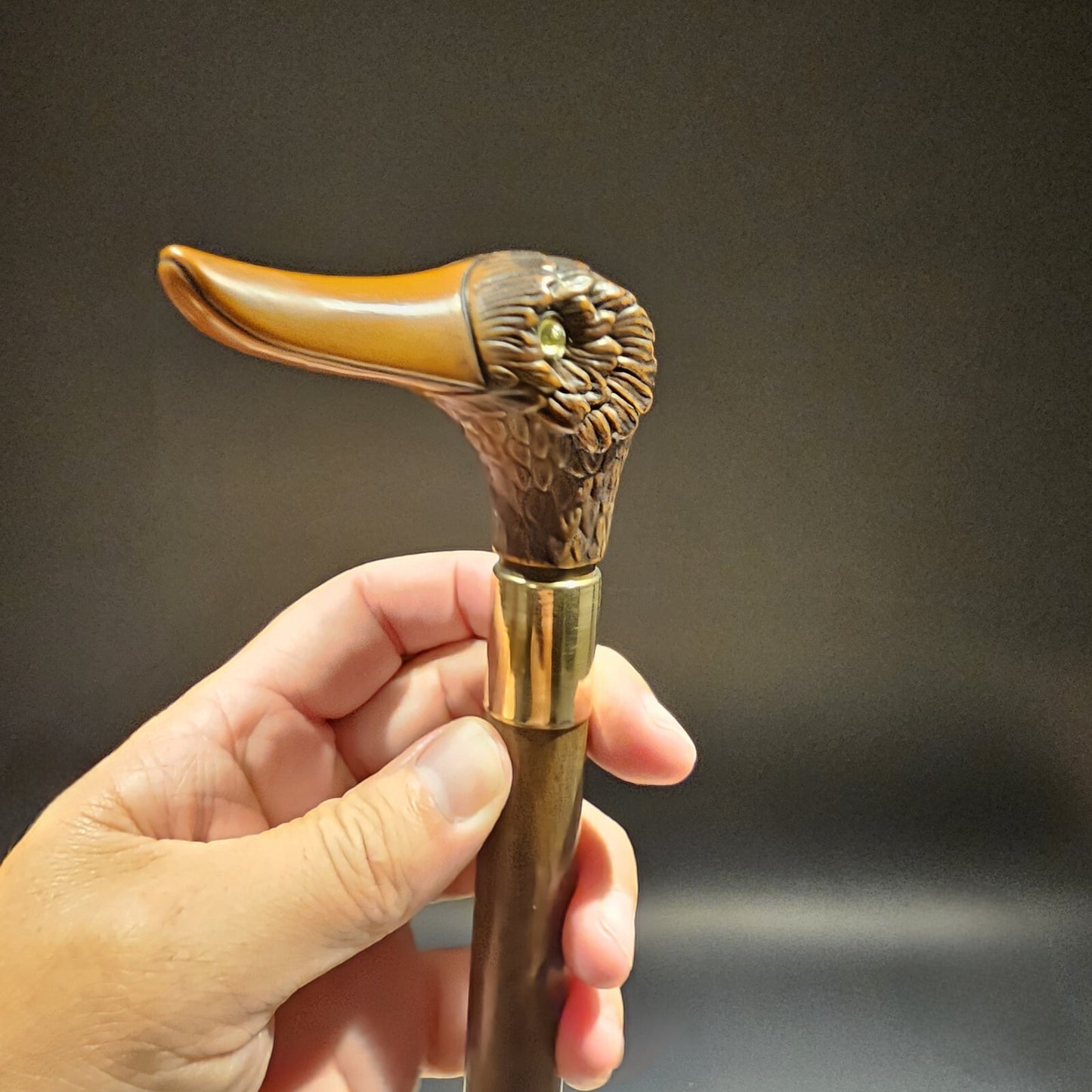 36" Antique Style Brown Duck Head Walking Stick Cane