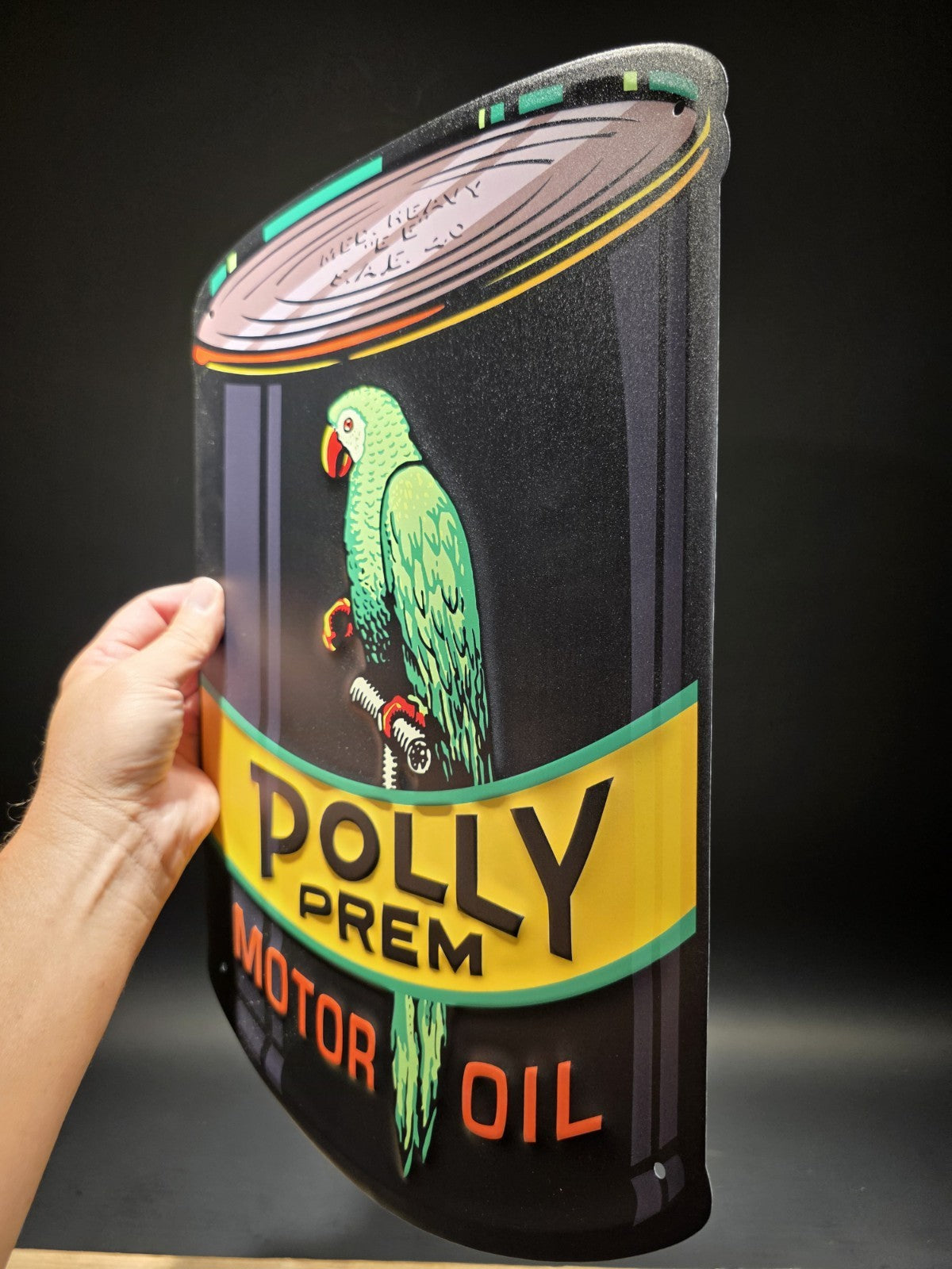 16" Metal Vintage Style Polly Motor Oil Sign