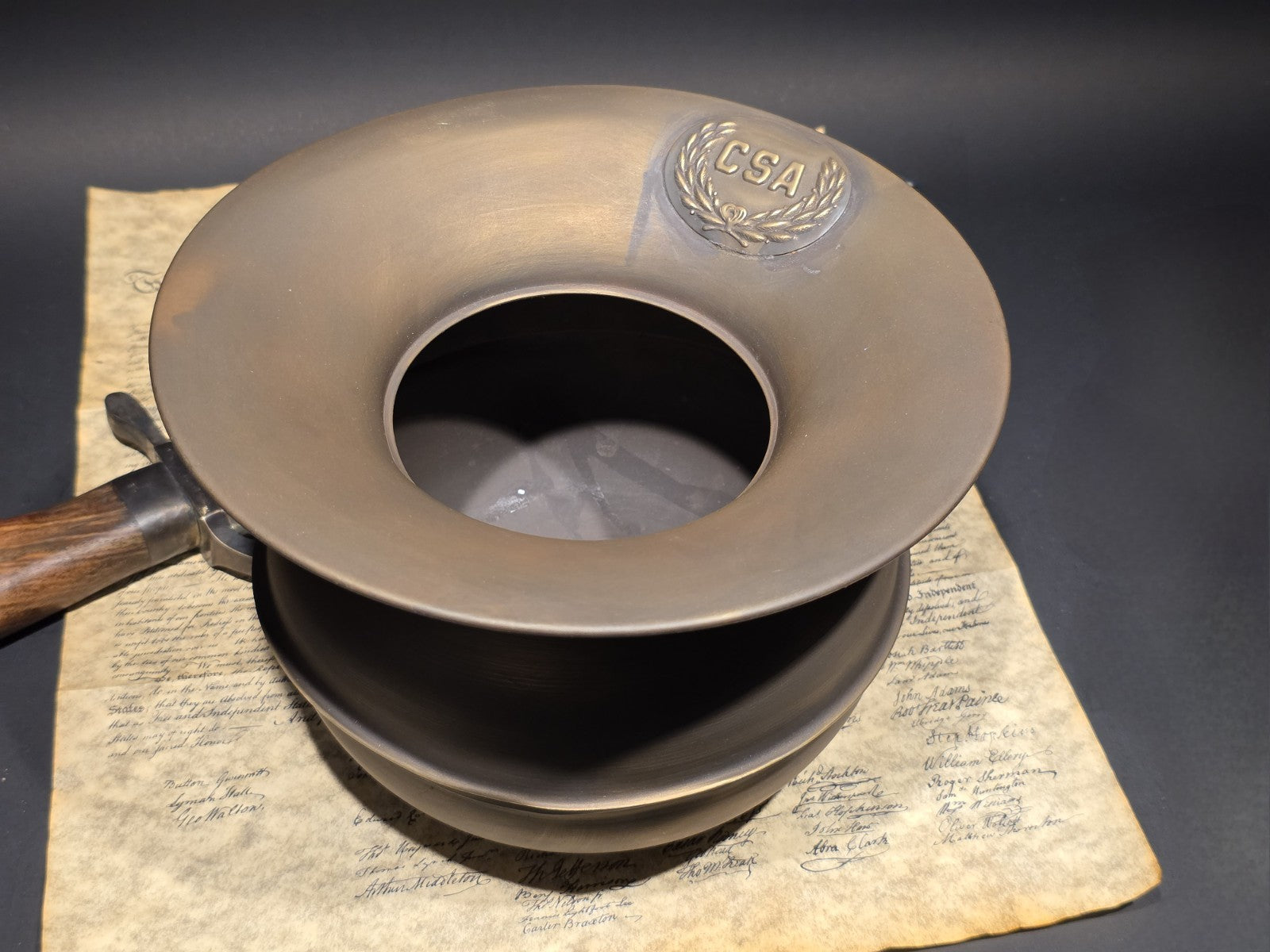 8 1/2" Antique Style Civil War Confederate Brass Spittoon Cuspidor