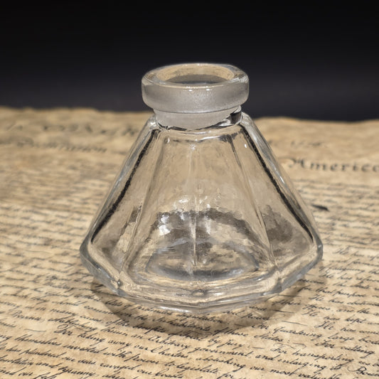 3" Antique Style Glass Inkwell Desk Ink Bottle Writing Accessory