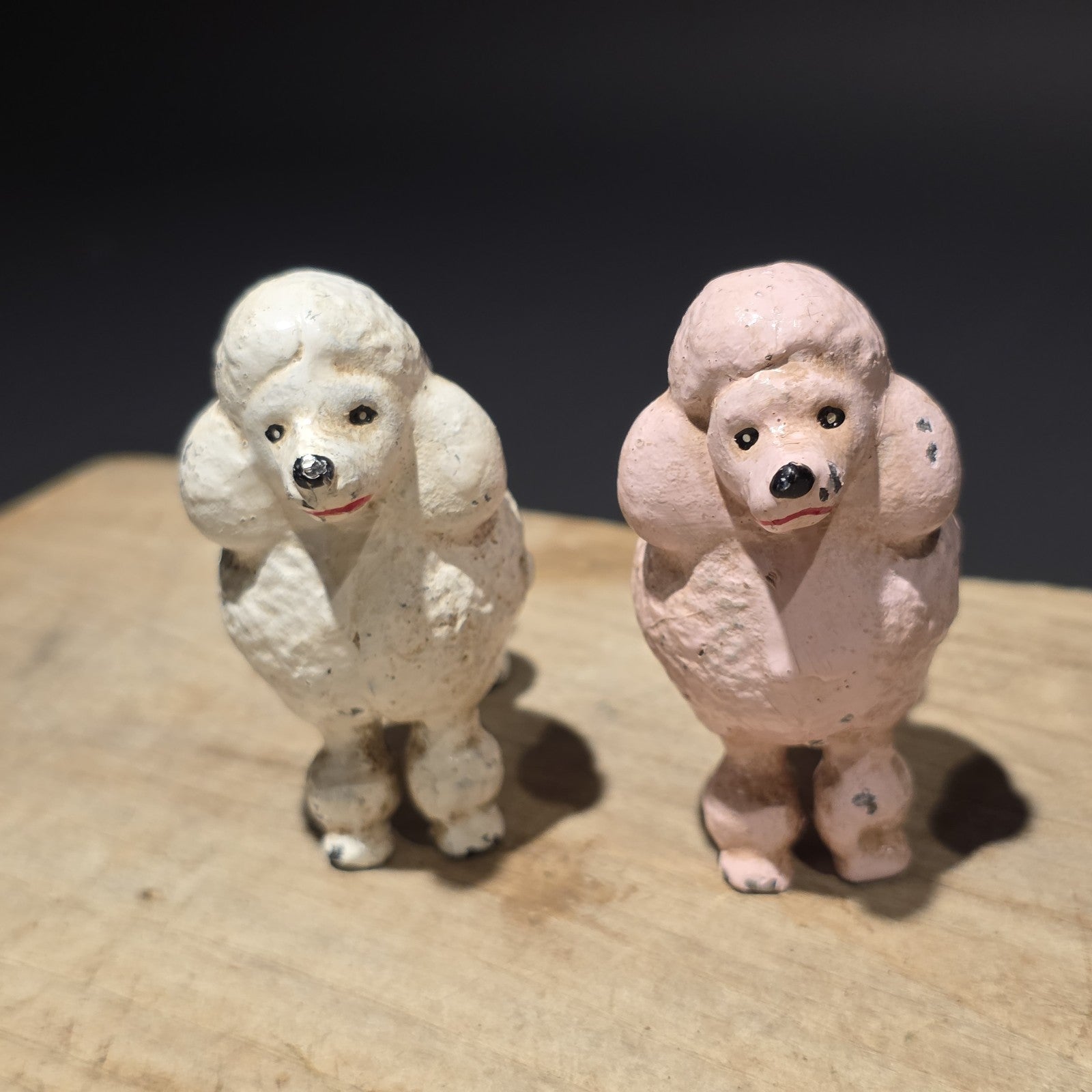 3 Cast Iron Poodle Dog Figurine – Vintage Style Black Poodle Statue