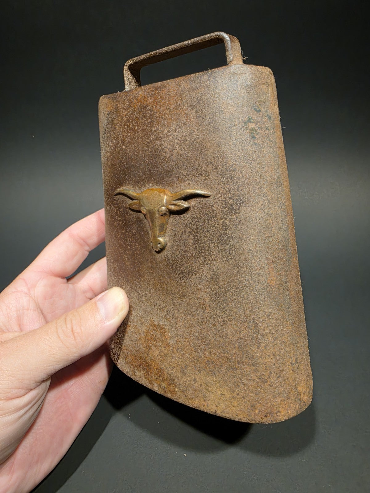 6 3/4" Primitive Vintage Antique Style Hand Wrought Iron Cow Bell