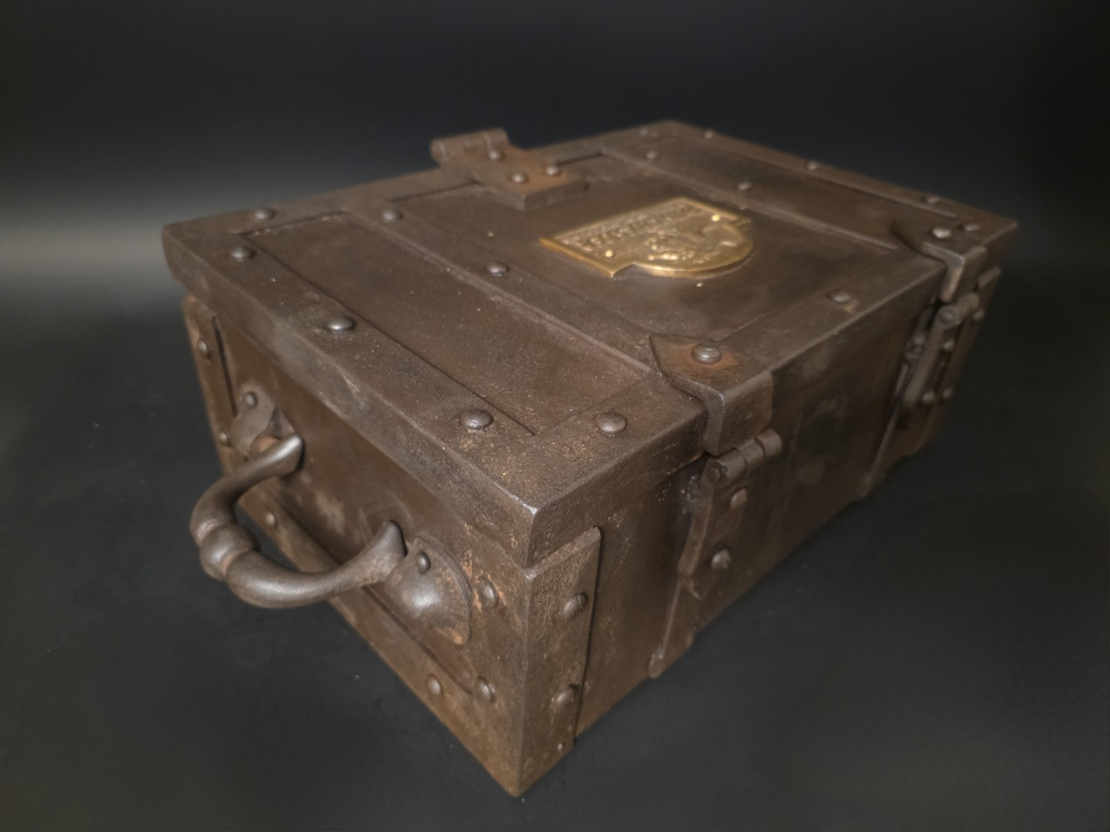 15" Antique Style Cast Iron Winchester Ammunition Chest Strongbox
