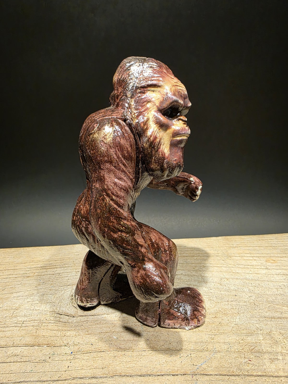 7 1/2" Antique Style Cast Iron Big Foot Sasquatch Coin Bank
