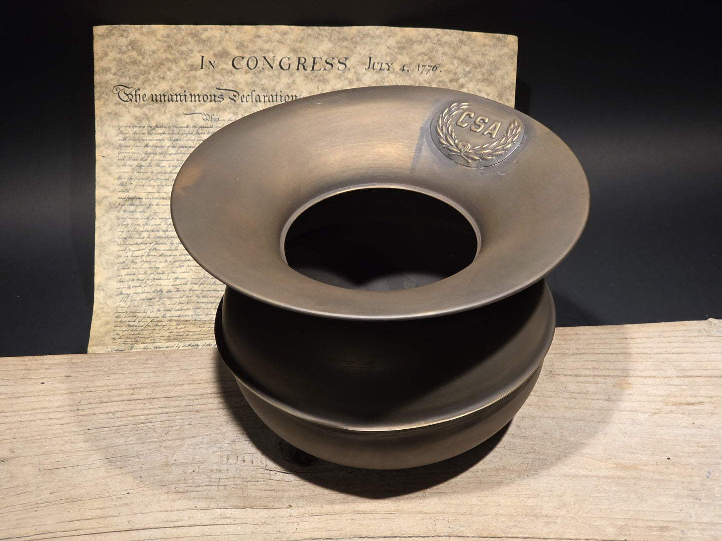 8 1/2" Antique Style Civil War Confederate Brass Spittoon Cuspidor