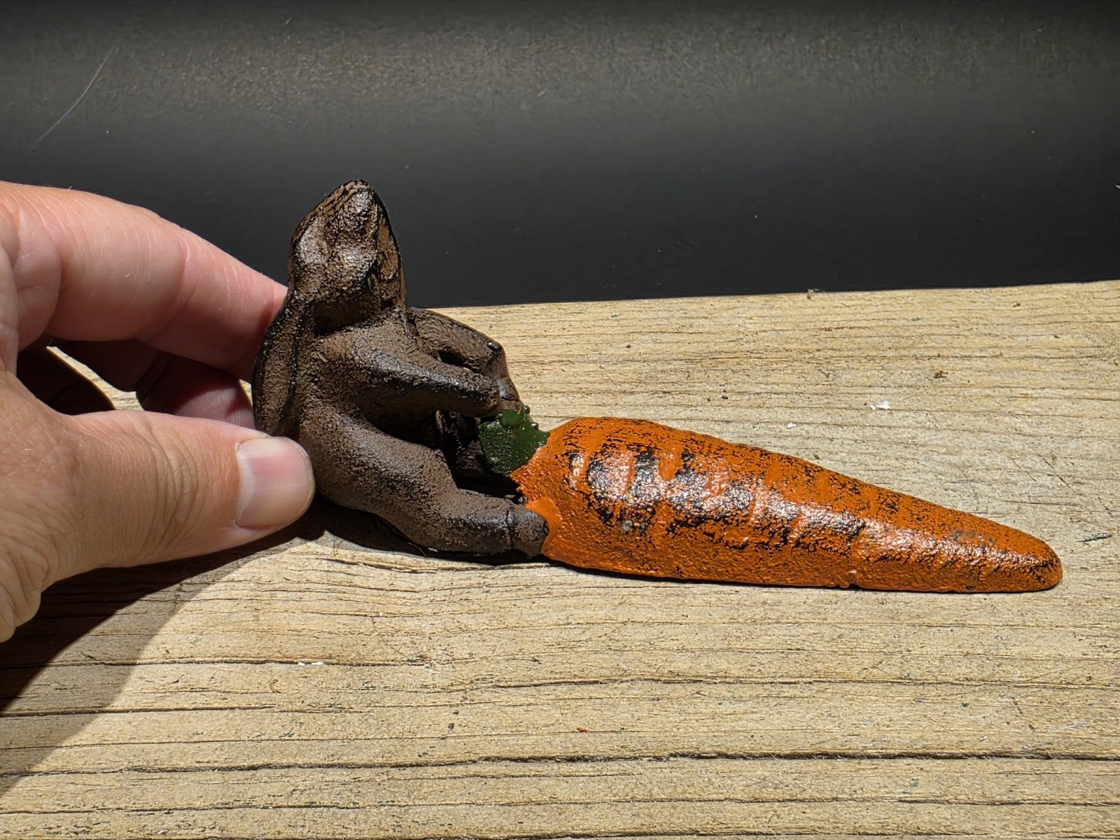 Antique Vintage Style Cast Iron Door Stop Rabbit Hare Wedge