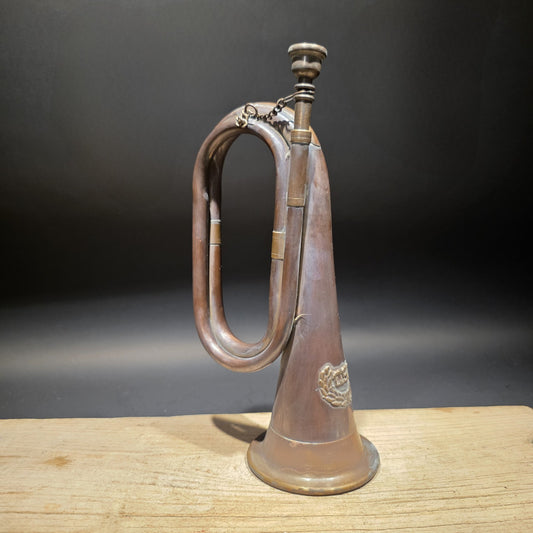 12" Antique Style Civil War Confederate CSA Bugle Copper Brass Signal Horn