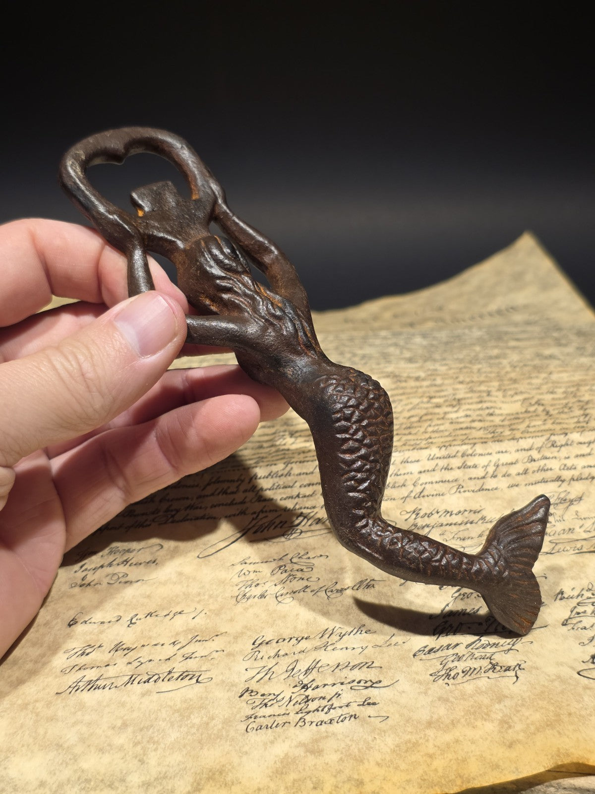 7" Vintage Style Cast Iron Mermaid Bottle Opener Coastal Bar Tool