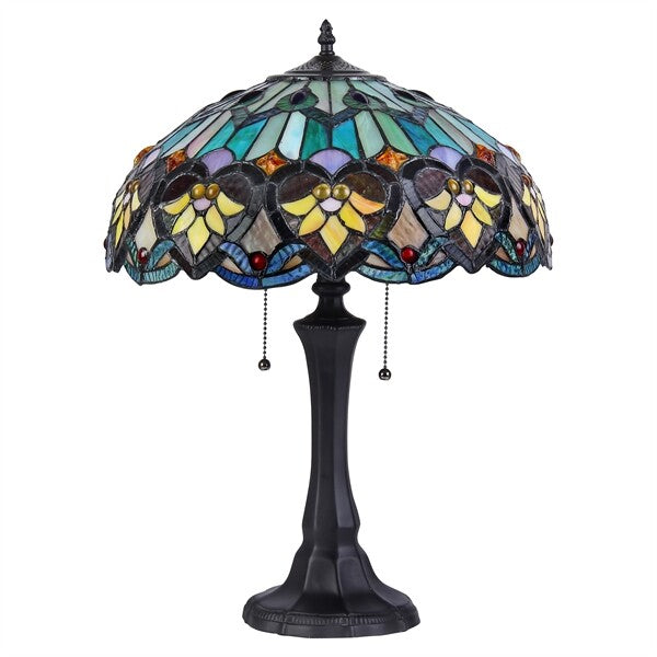 21.7" Antique Vintage Style Stained Glass Table Lamp