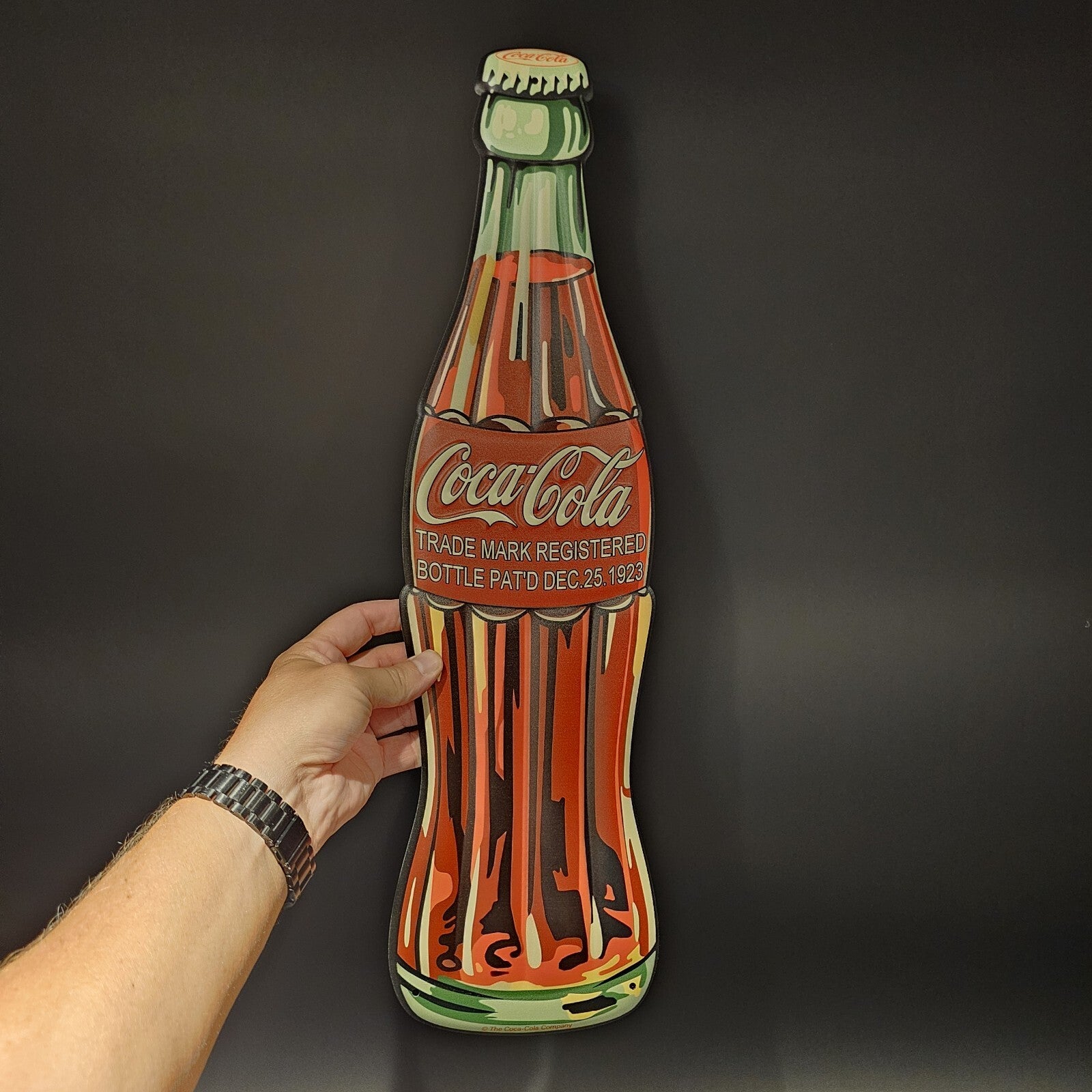 22" Vintage Style Metal Die Cut Coca Cola Bottle Sign