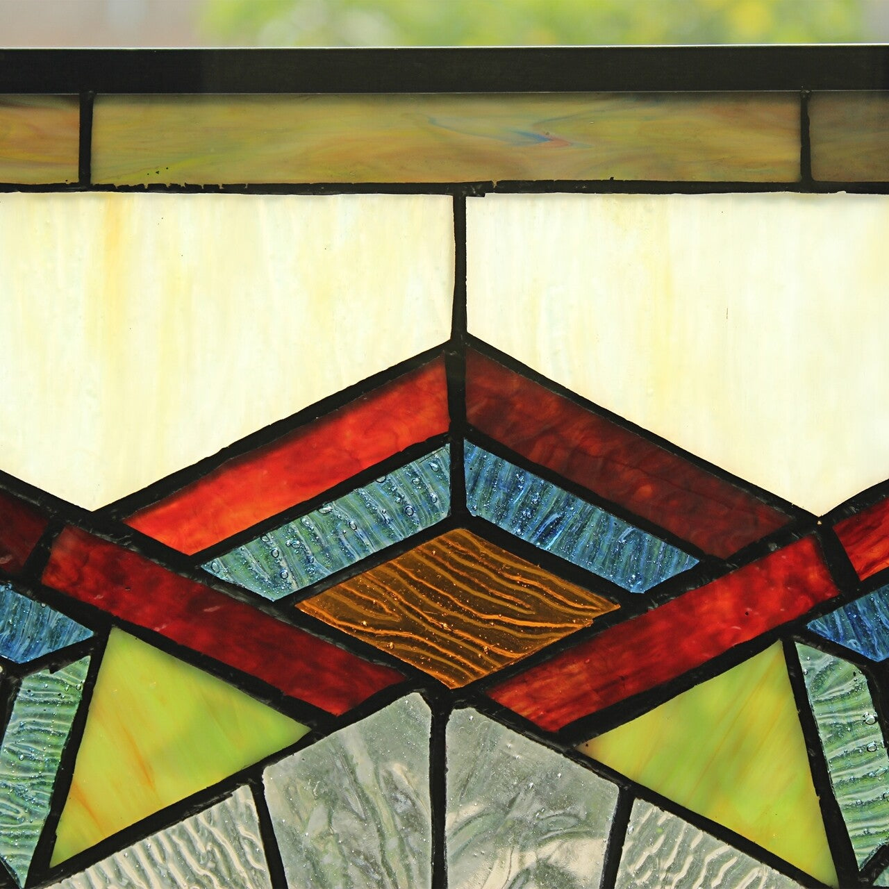 25" Antique Style Stained Glass Window Hanging Panel Suncatcher