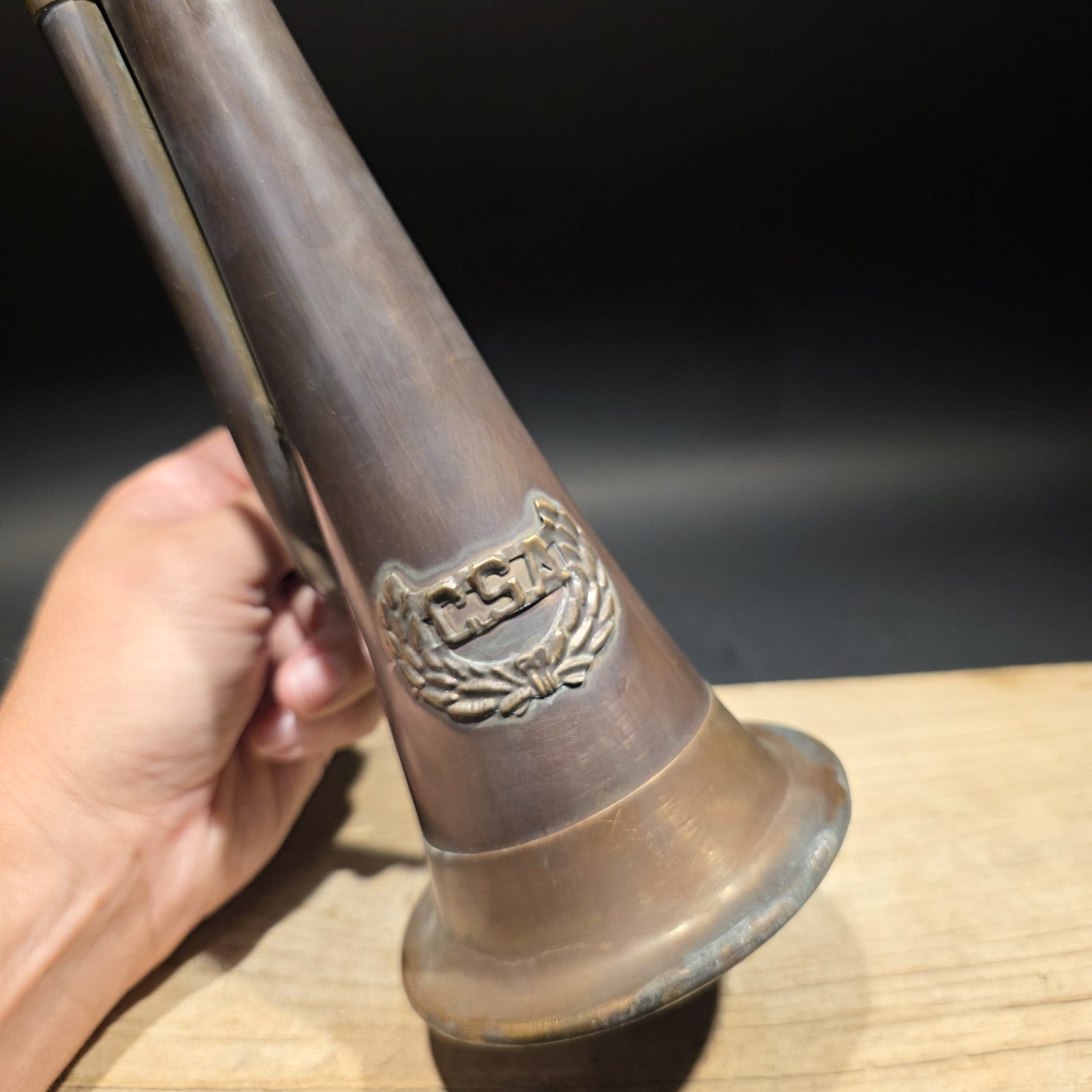 12" Antique Style Civil War Confederate CSA Bugle Copper Brass Signal Horn