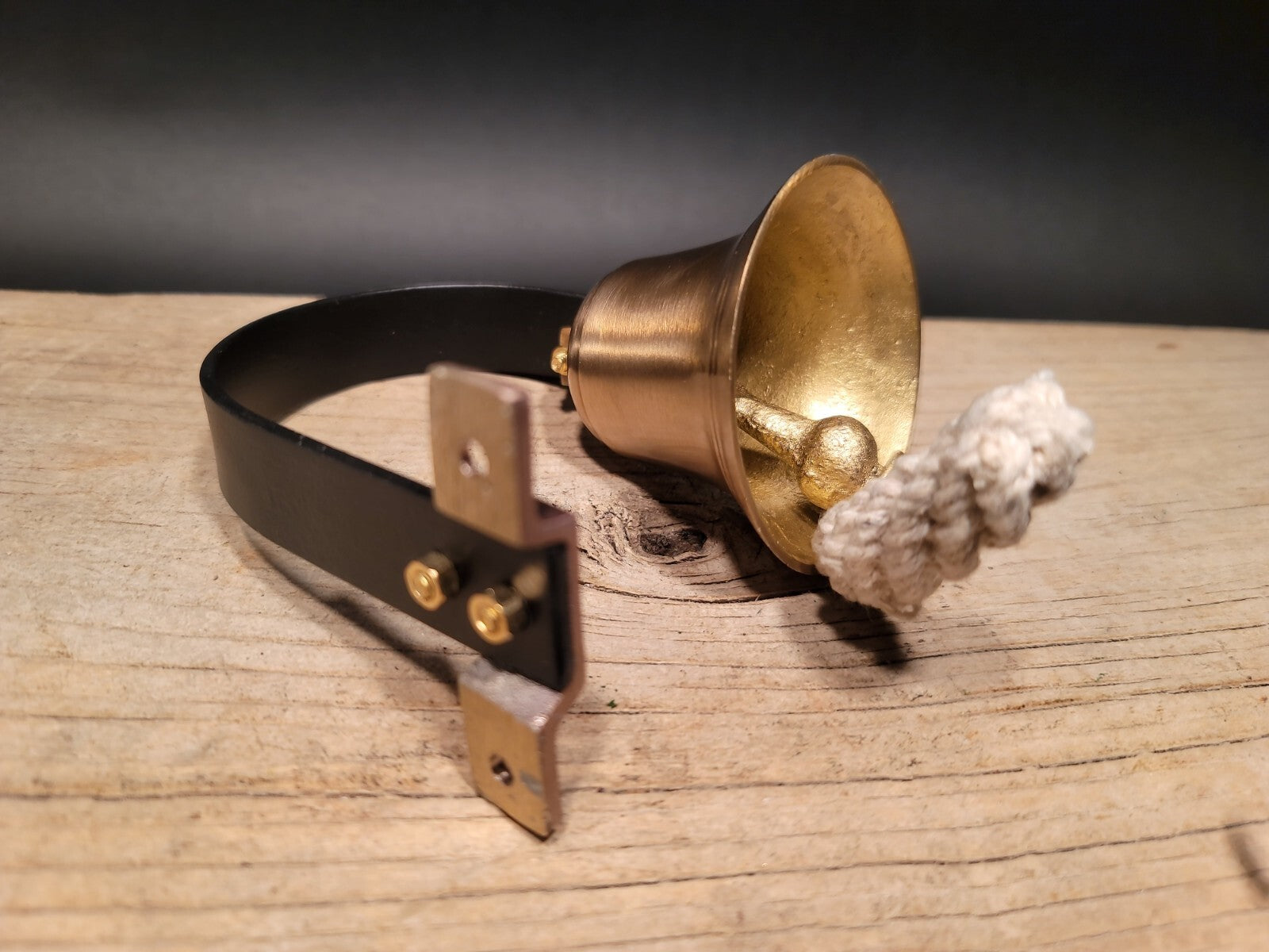 Antique Vintage Style Brass Wall Mount Dog Doorbell Bar Bell