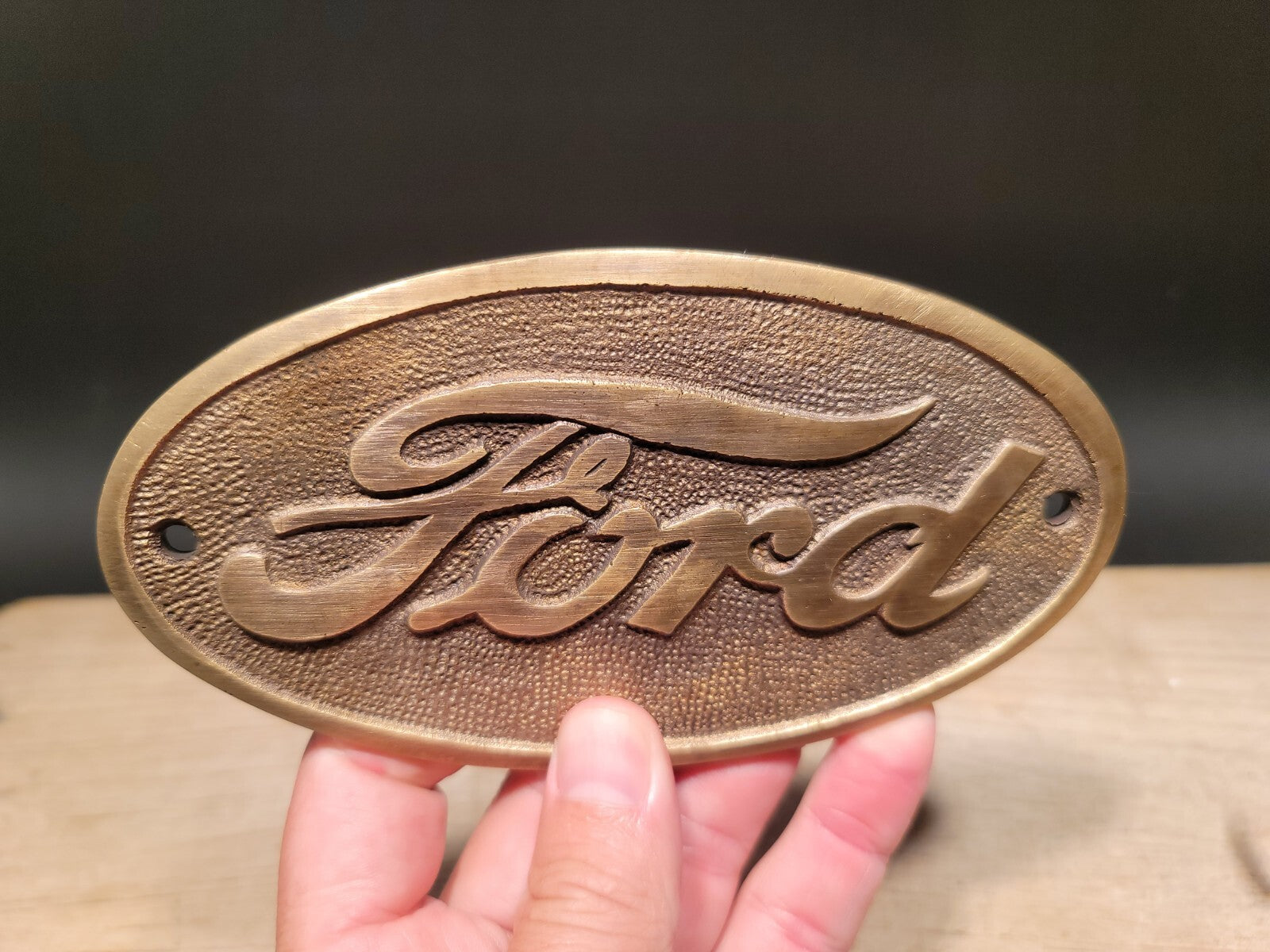 Antique Vintage Style Brass Ford Plaque