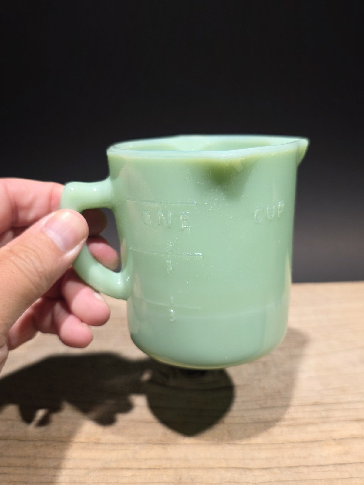 Antique Vintage Style 1 Cup Jadeite Depression Glass Retro