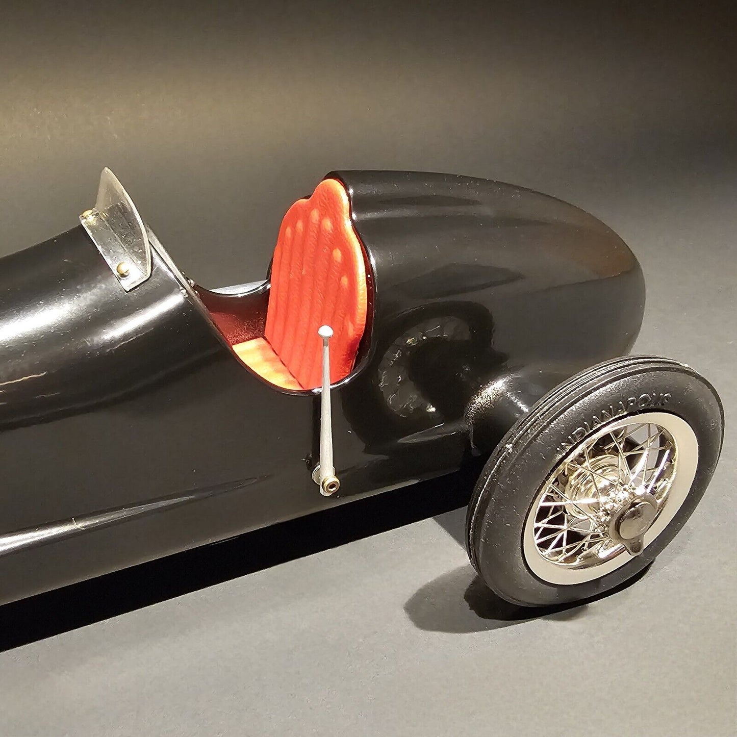 12" Antique Vintage Style Aluminum Black  Model Tether Car