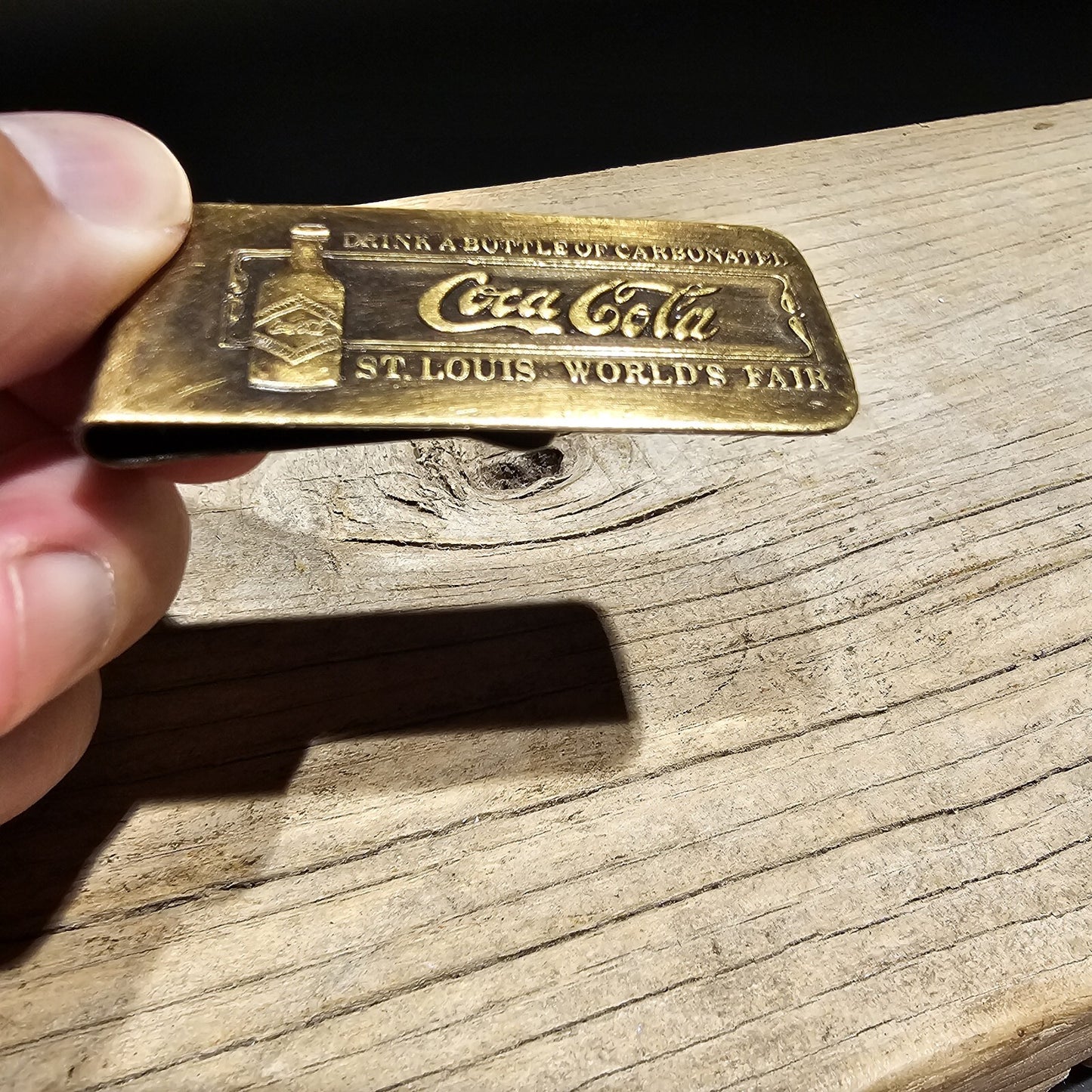 Antique Style Brass Coca Cola Money Clip