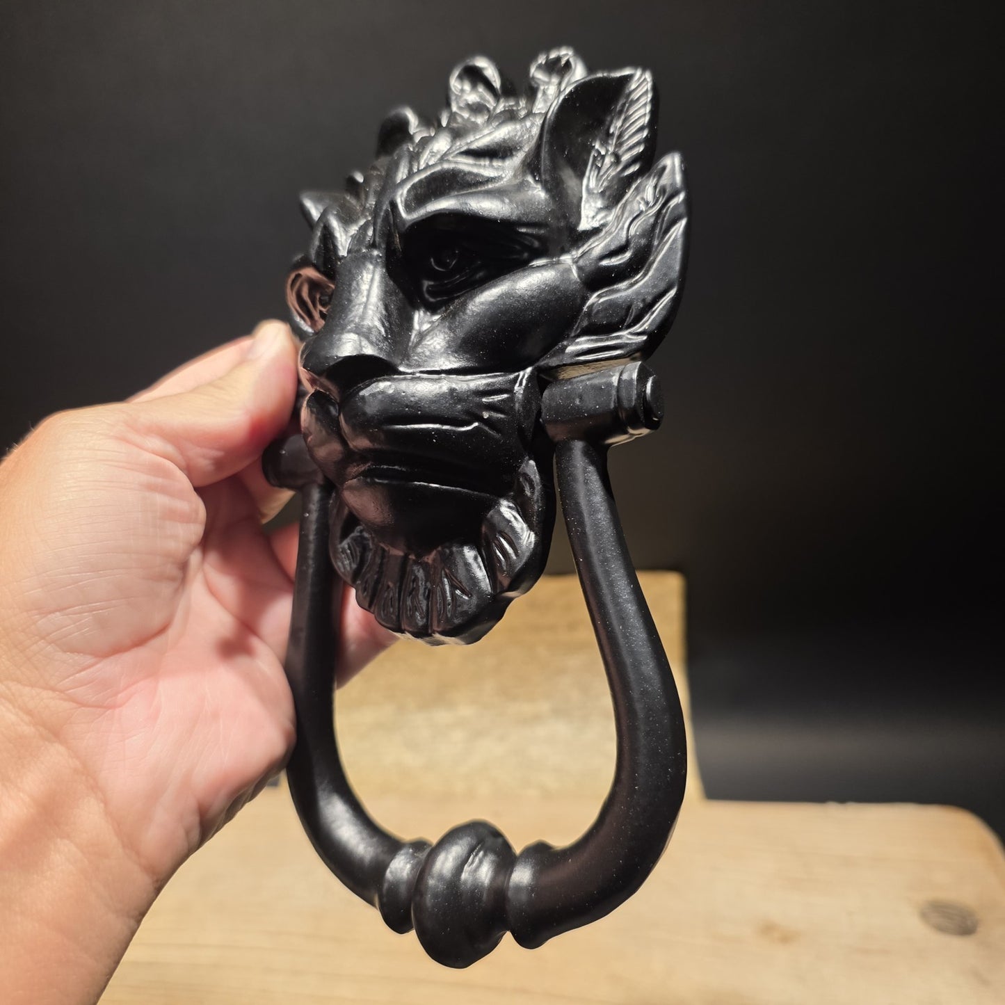 Cast Iron Lion Head Door Knocker – Victorian Style Entry Hardware