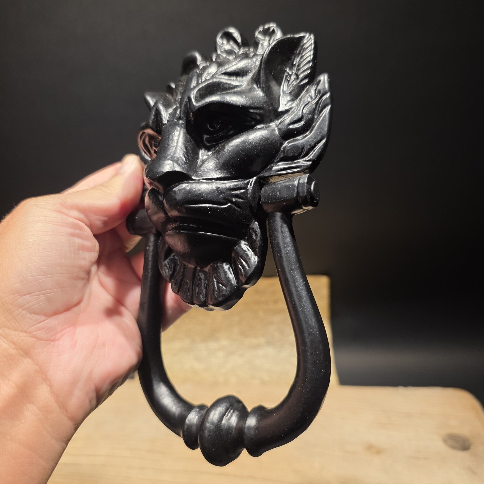 Cast Iron Lion Head Door Knocker – Victorian Style Entry Hardware
