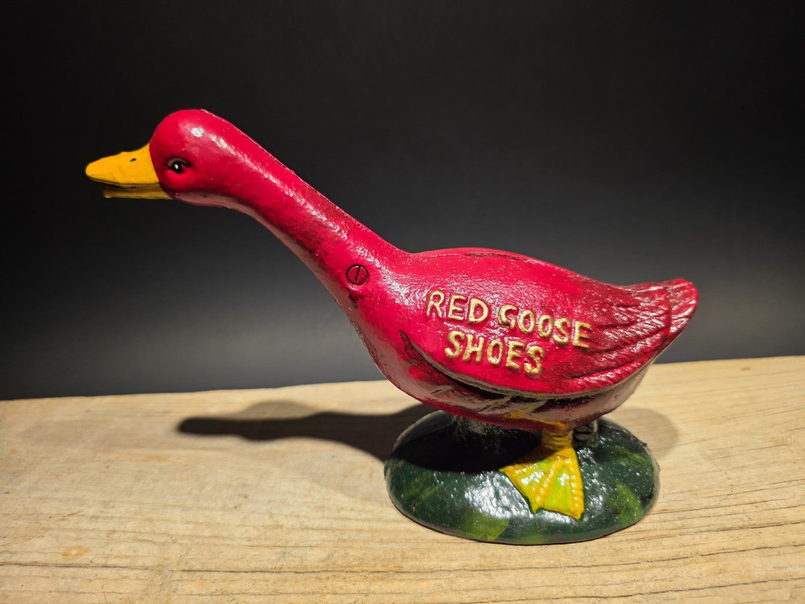 Antique Style Red Goose Cast Iron Still Coin Bank