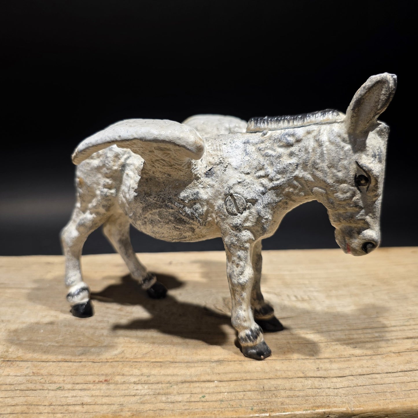 Antique Vintage Style Cast Iron Flying Donkey Coin Bank