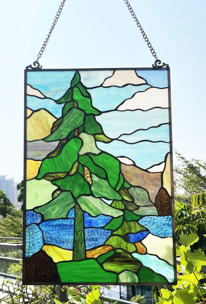 20"  Stained Glass Window Hanging Panel Suncatcher