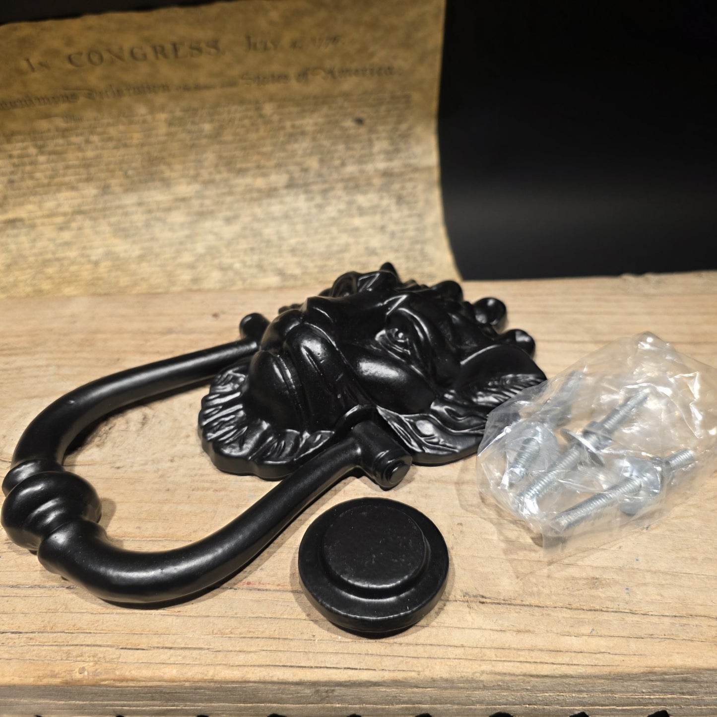 Cast Iron Lion Head Door Knocker – Victorian Style Entry Hardware