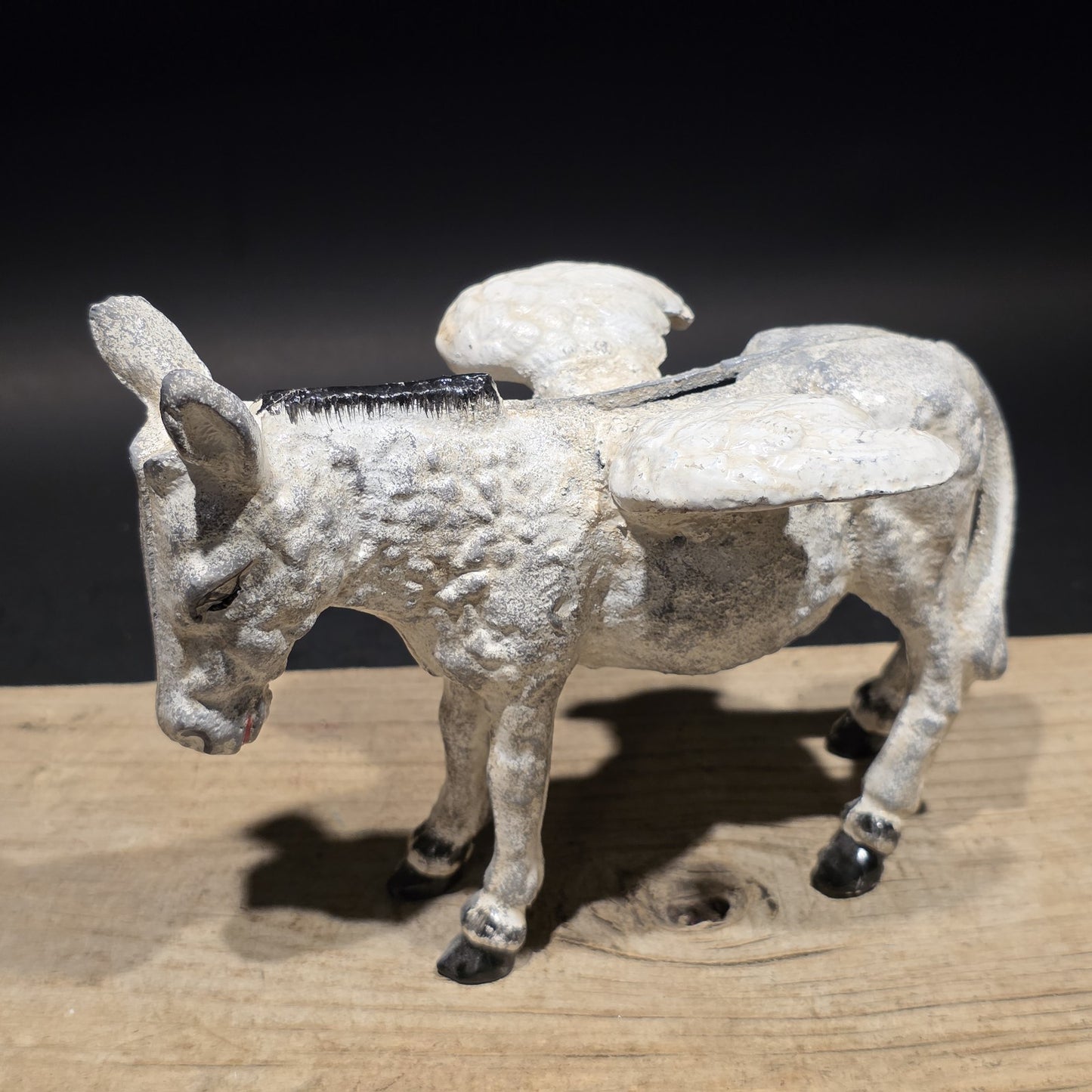 Antique Vintage Style Cast Iron Flying Donkey Coin Bank