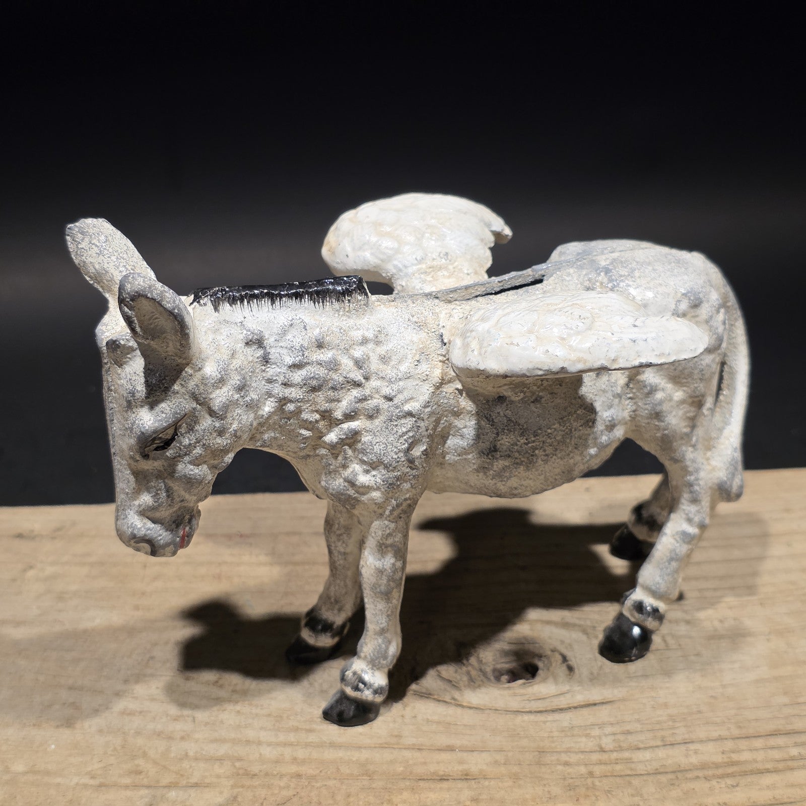 Antique Vintage Style Cast Iron Flying Donkey Coin Bank