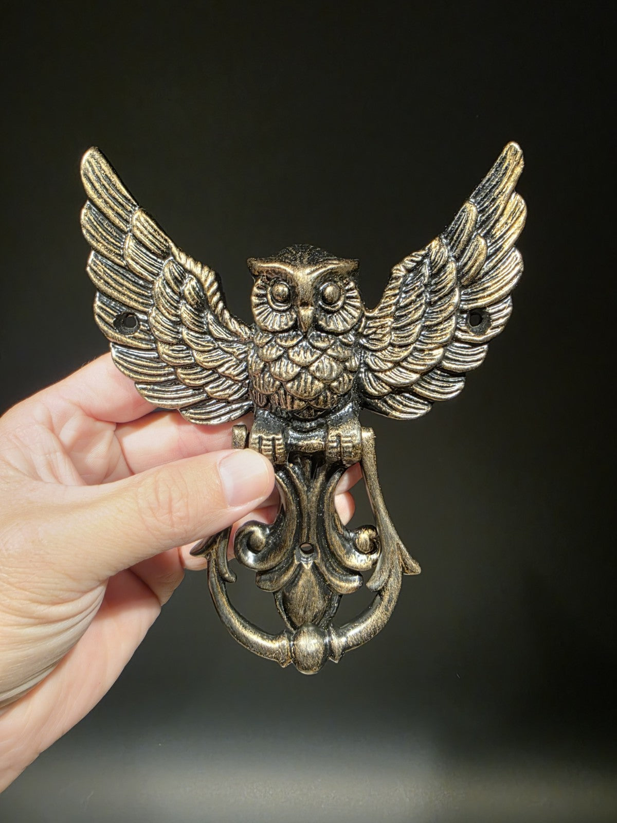 Antique Vintage Style Cast Iron Owl Door knocker