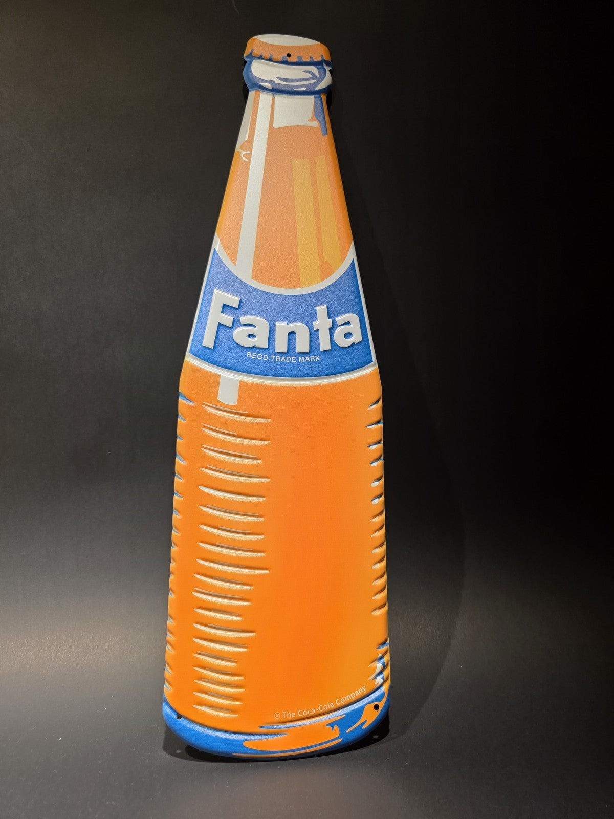 22" Vintage Style Metal Die Cut Fanta Bottle Sign