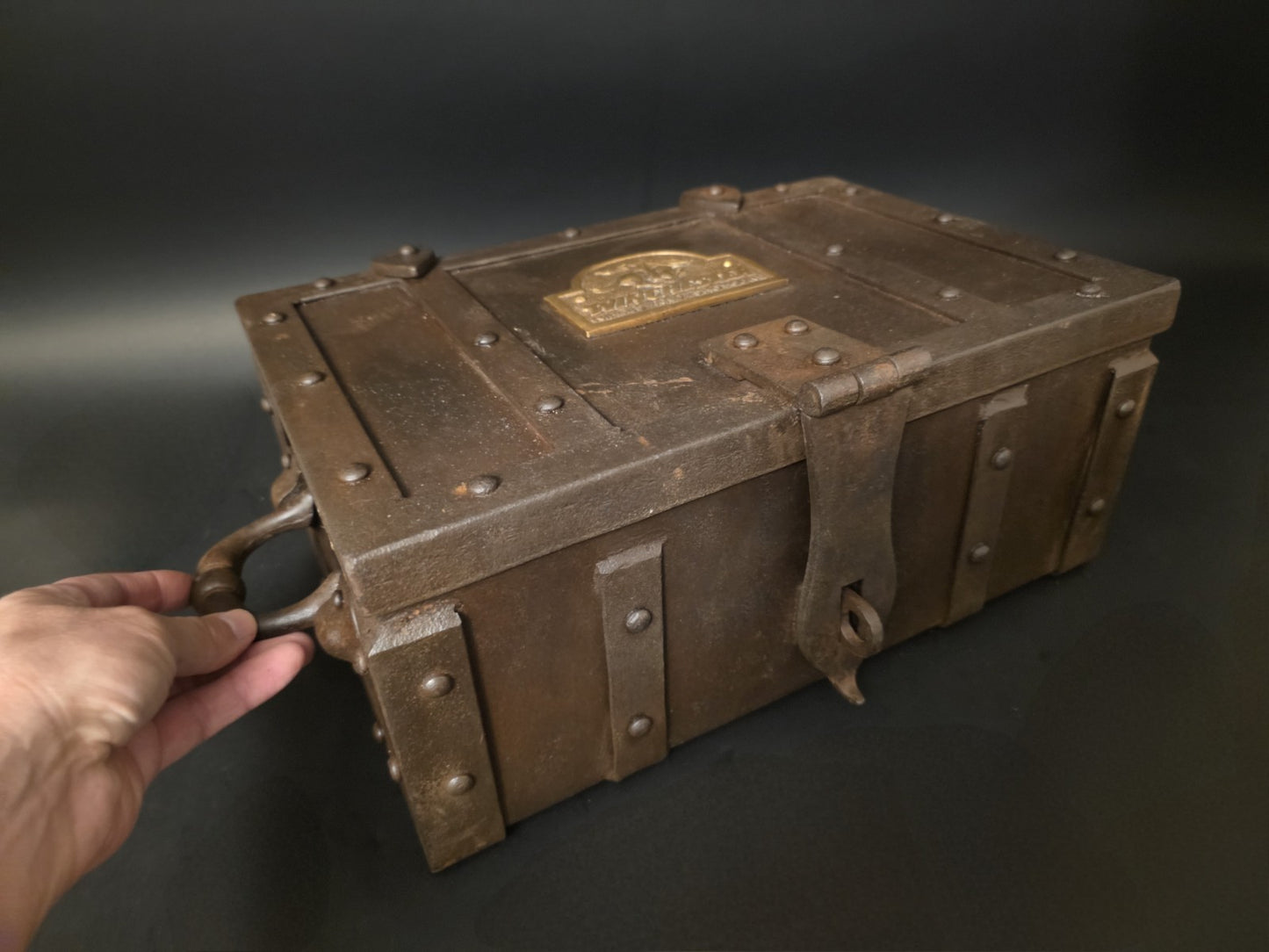 15" Antique Style Cast Iron Winchester Ammunition Chest Strongbox