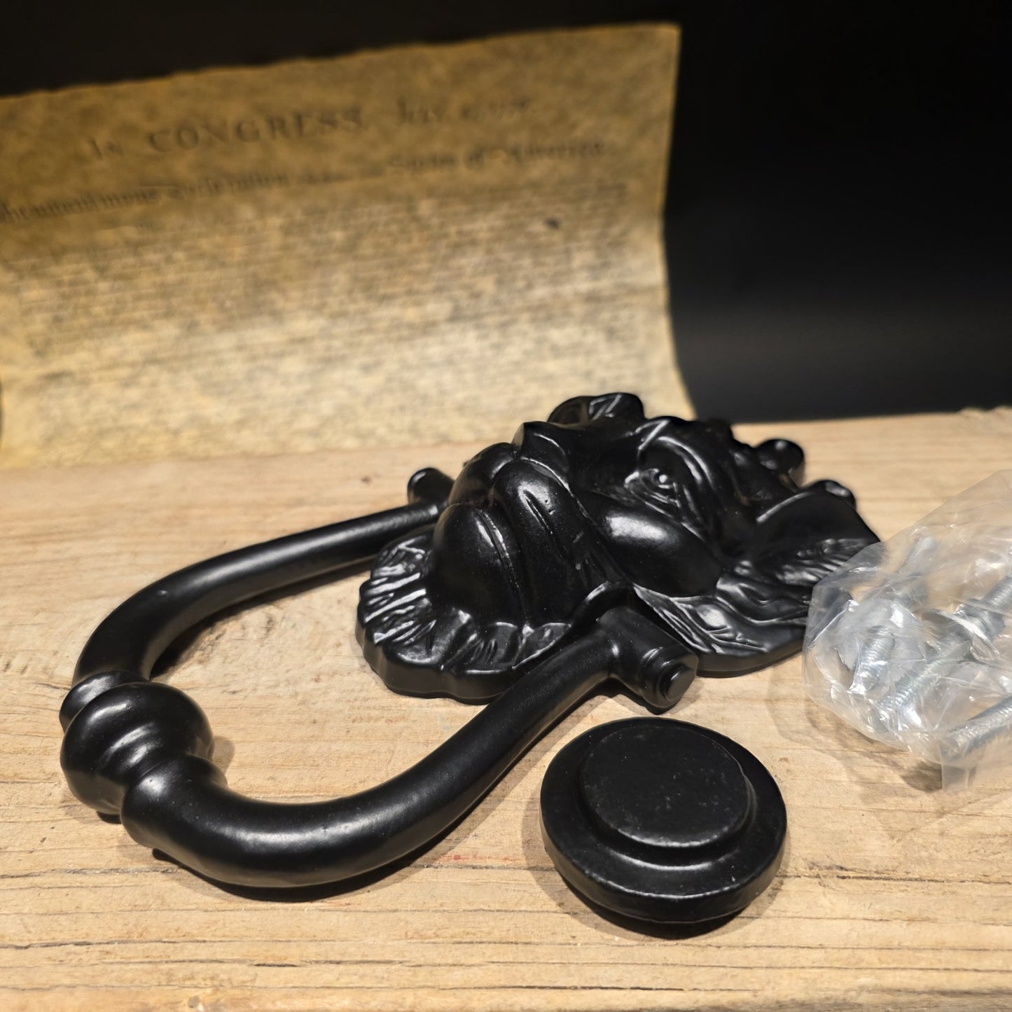 Cast Iron Lion Head Door Knocker – Victorian Style Entry Hardware
