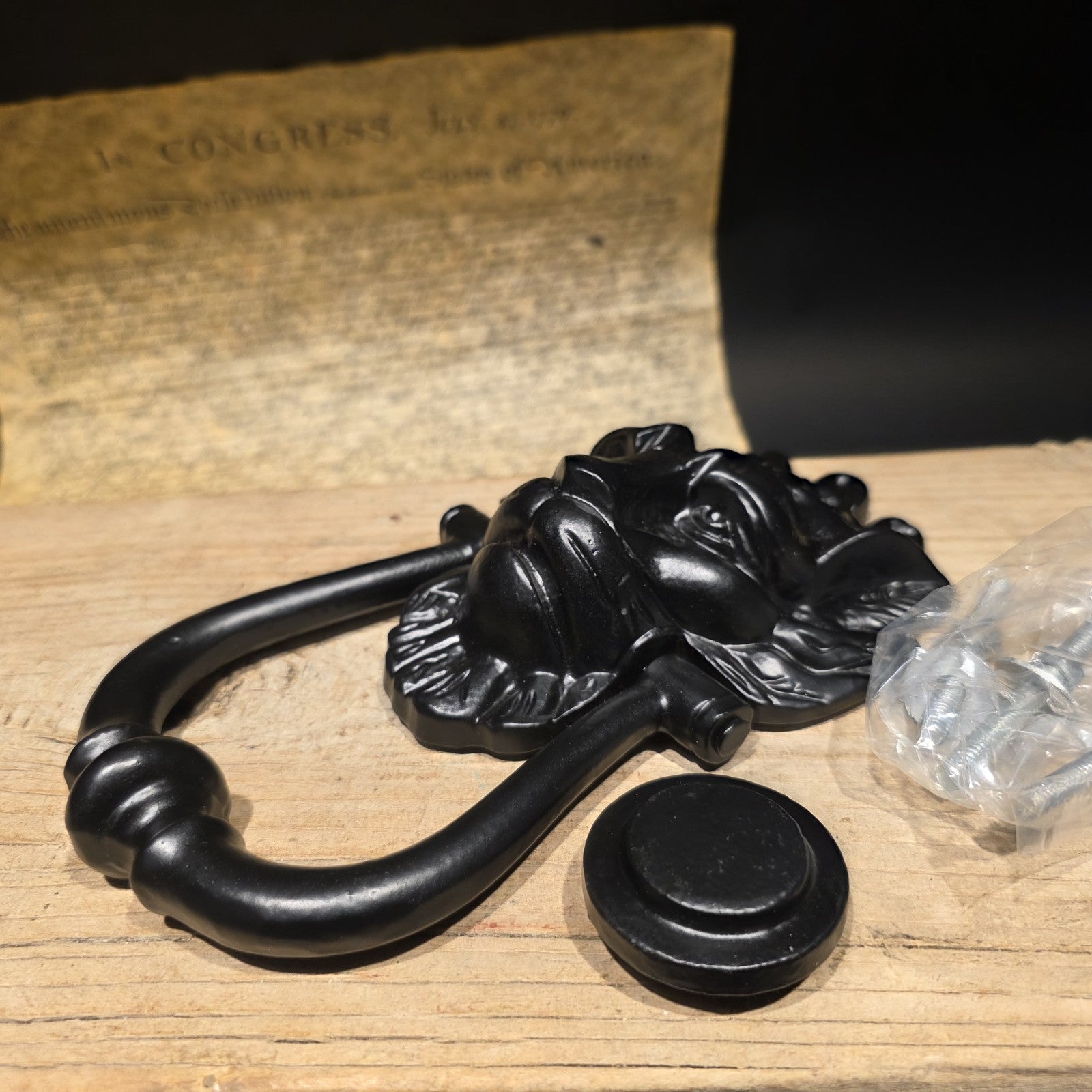 Cast Iron Lion Head Door Knocker – Victorian Style Entry Hardware