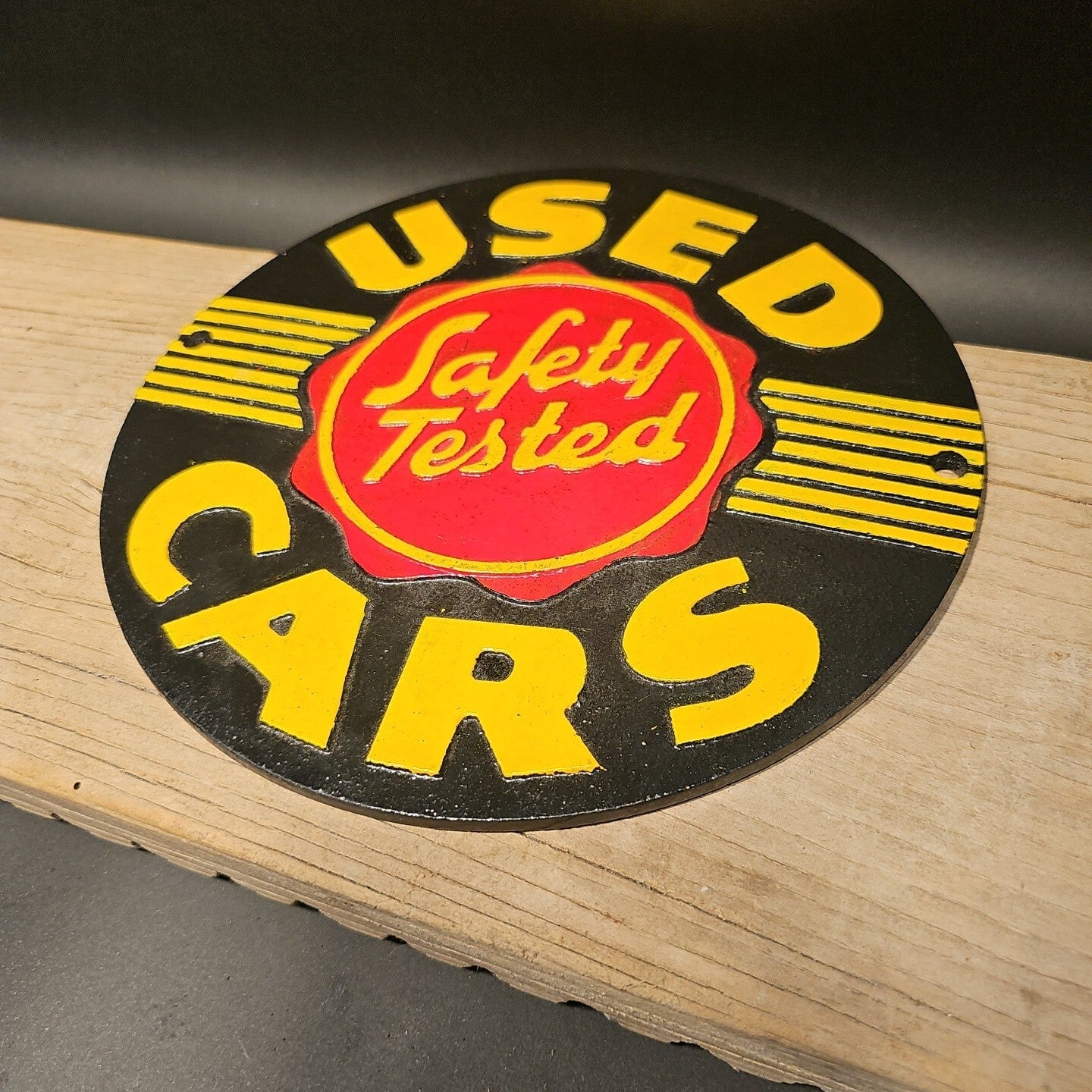 Antique Vintage Style Cast Iron Used Cars Sign Plaque