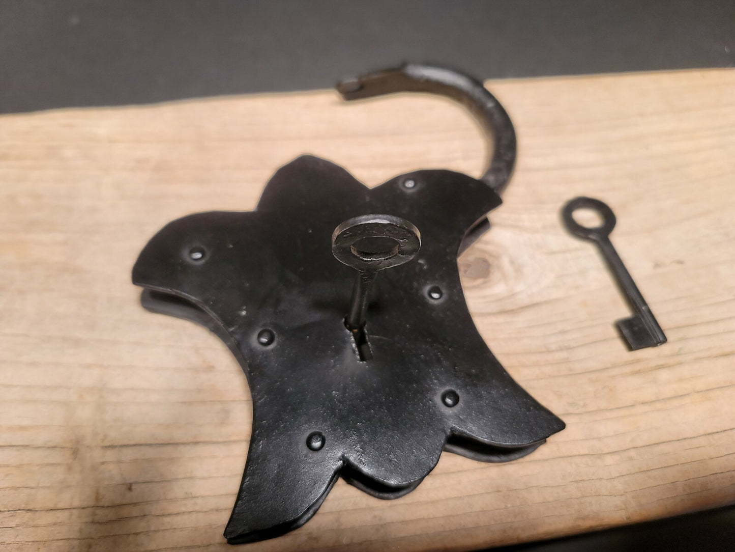 Antique Vintage Style Cast Iron Padlock Lock & Key 