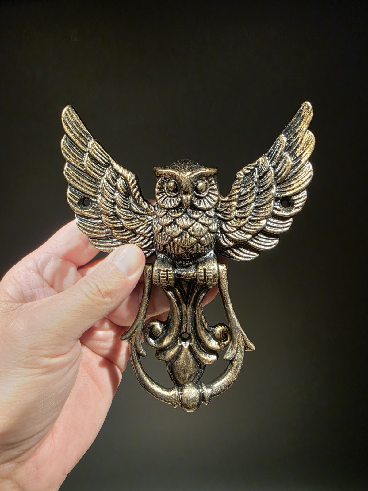 Antique Vintage Style Cast Iron Owl Door knocker