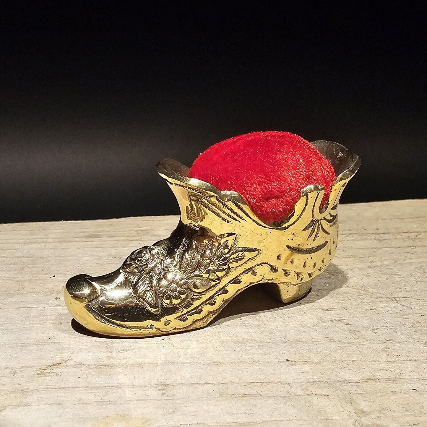 Antique Vintage Style Miniature Brass Sewing Pin Cushion