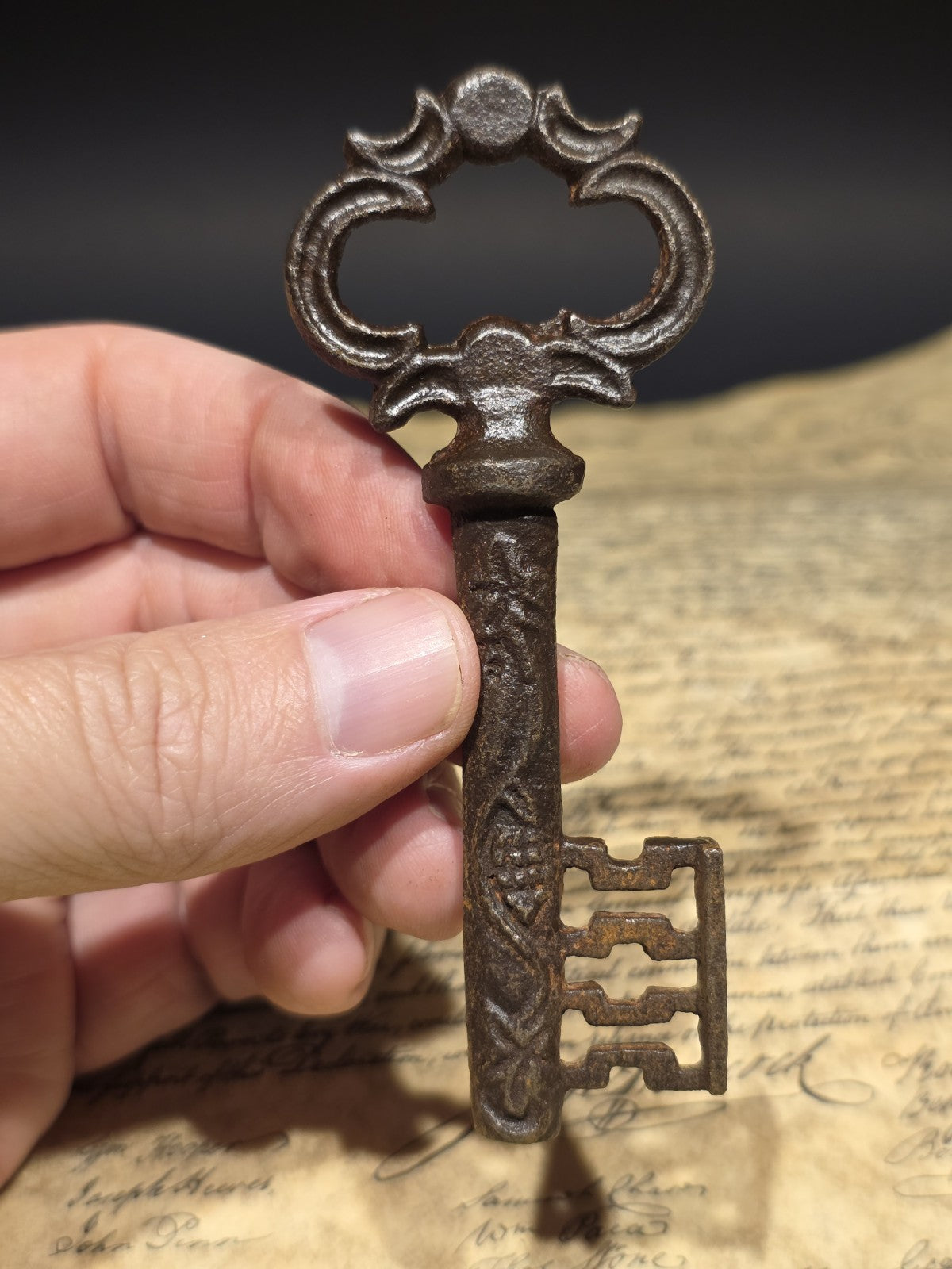 4" Antique Style Iron Large Skeleton Church Key