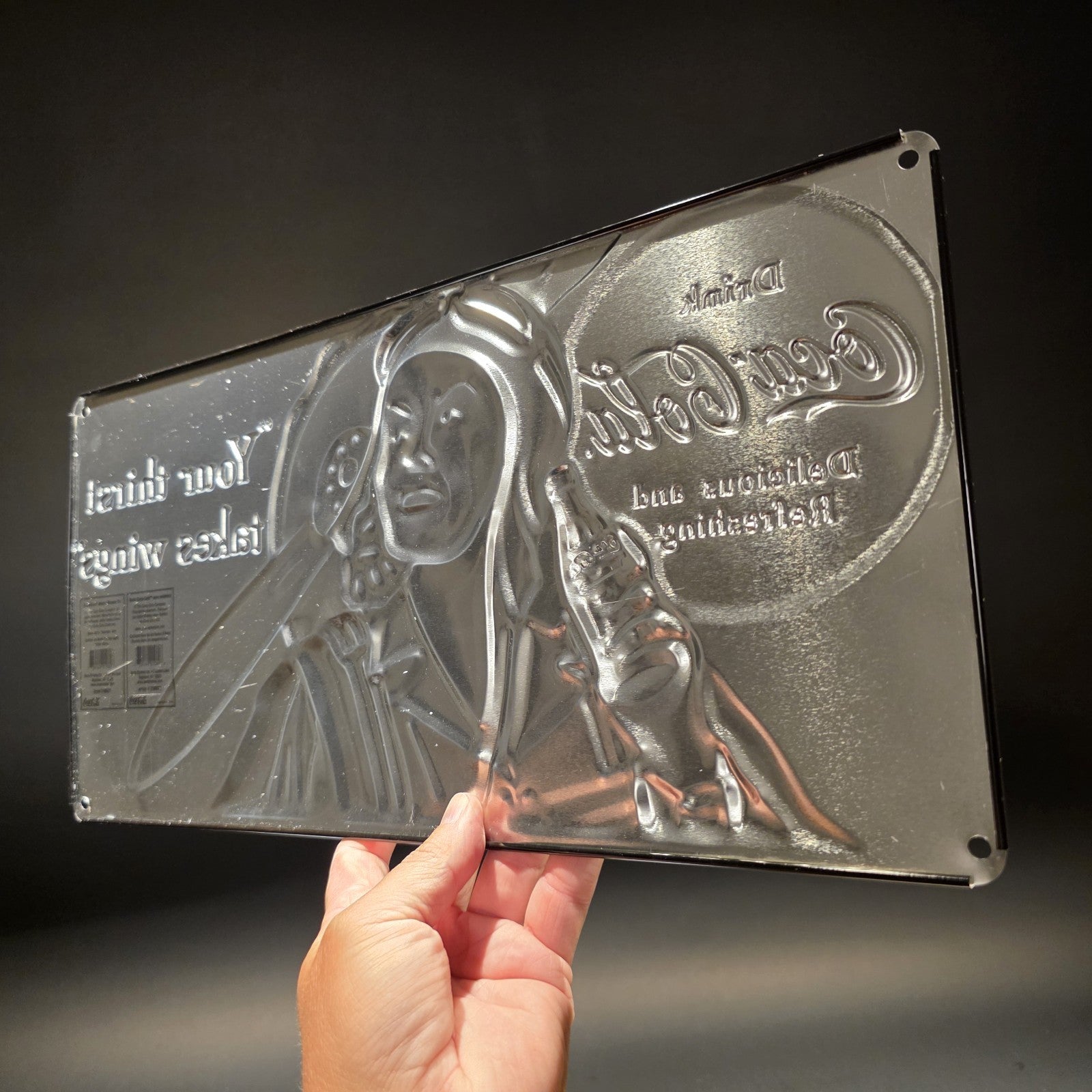 Ande Rooney Signs Coca-Cola Gee Bee Your Thirst Takes Wings Embossed Tin Sign