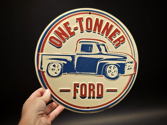 11 1/2" Vintage Style Round Metal Ford Sign