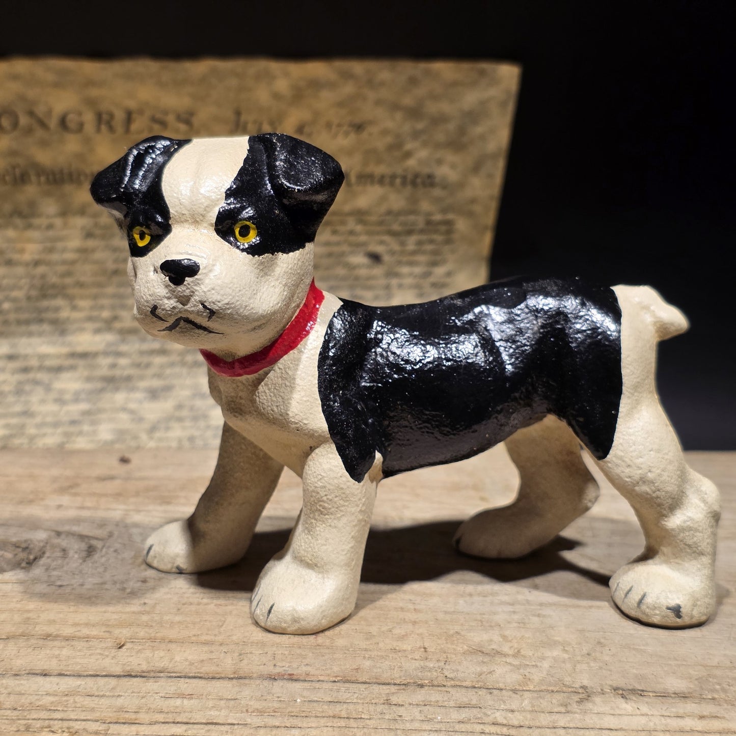 5" Antique Style Cast Iron Boston Terrier Dog Door Stop
