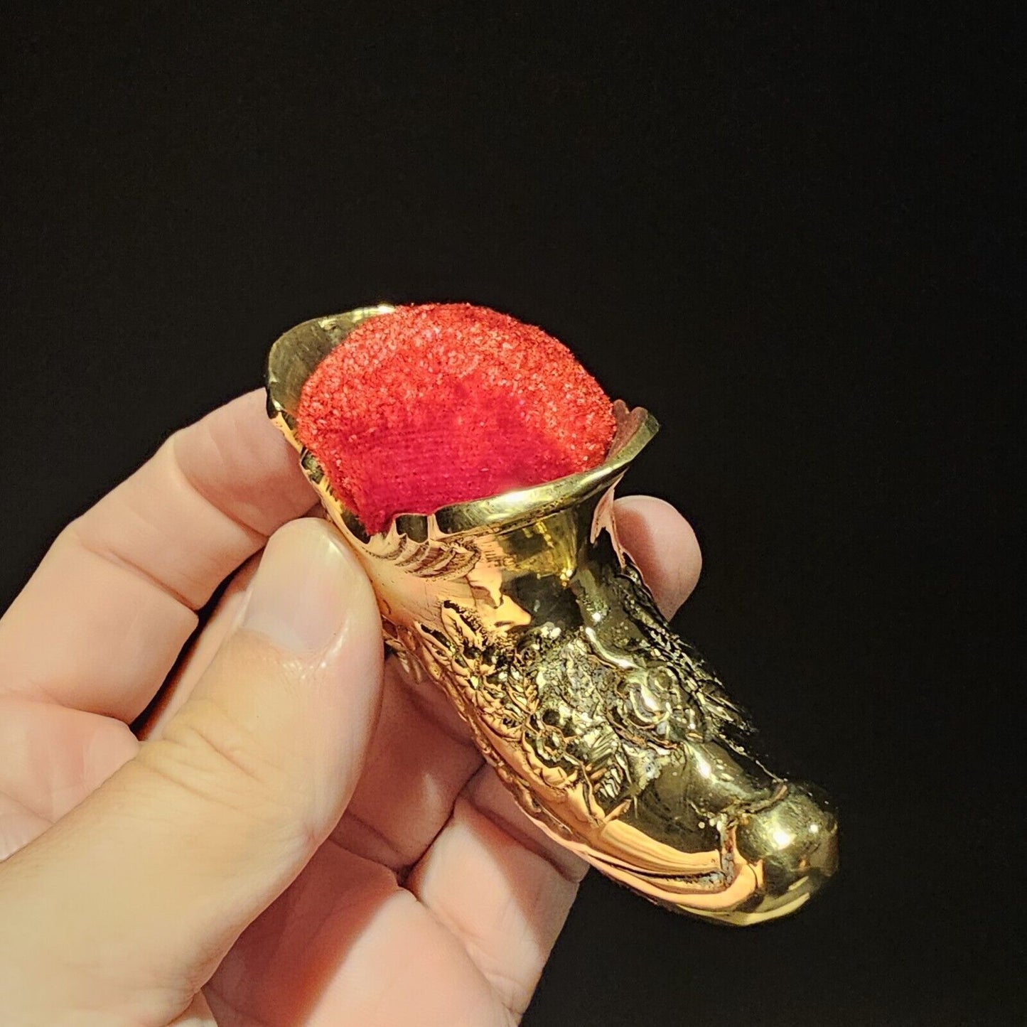 Antique Vintage Style Miniature Brass Sewing Pin Cushion